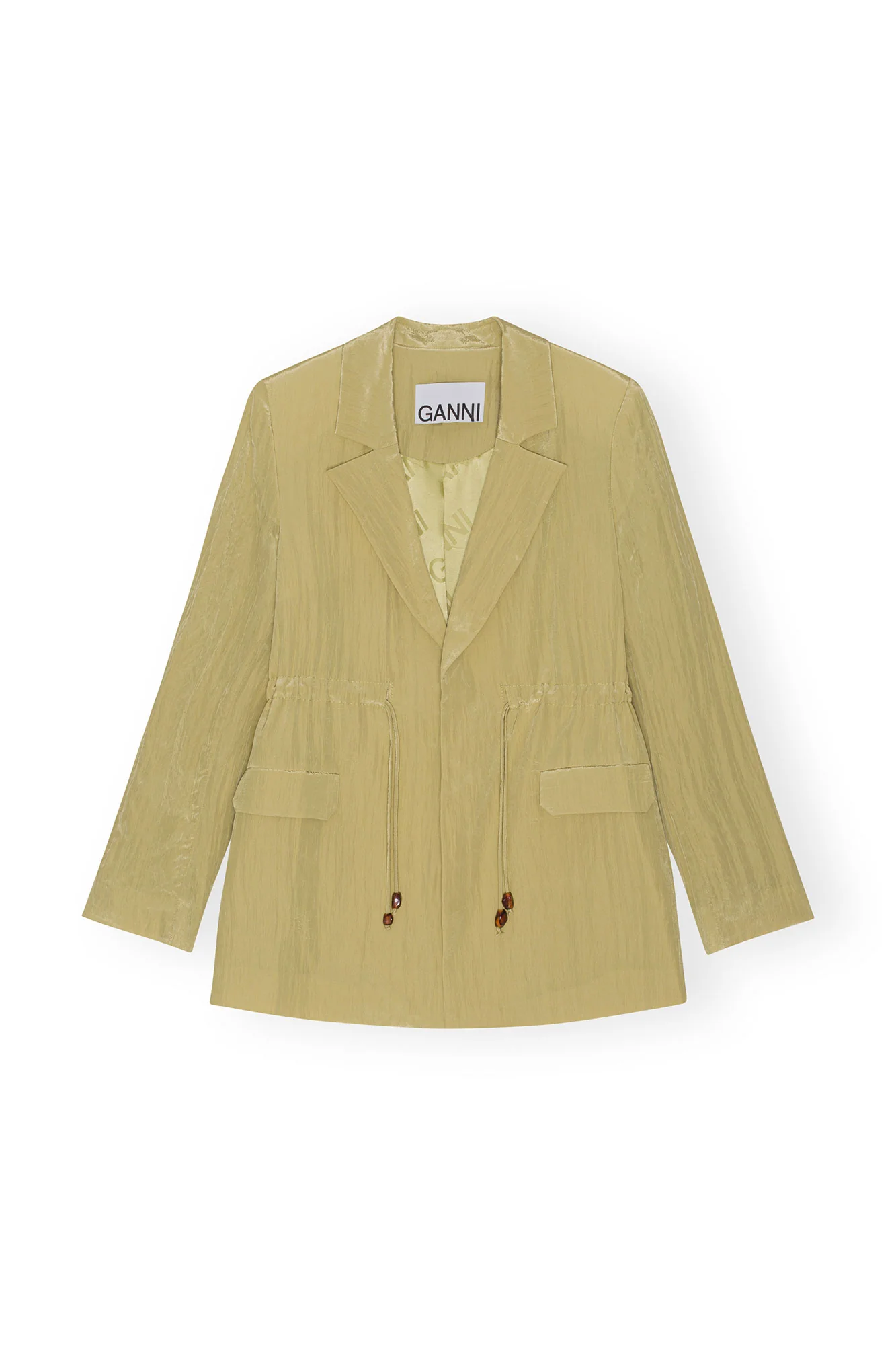 Shiny Tech Blazer | Leek Green