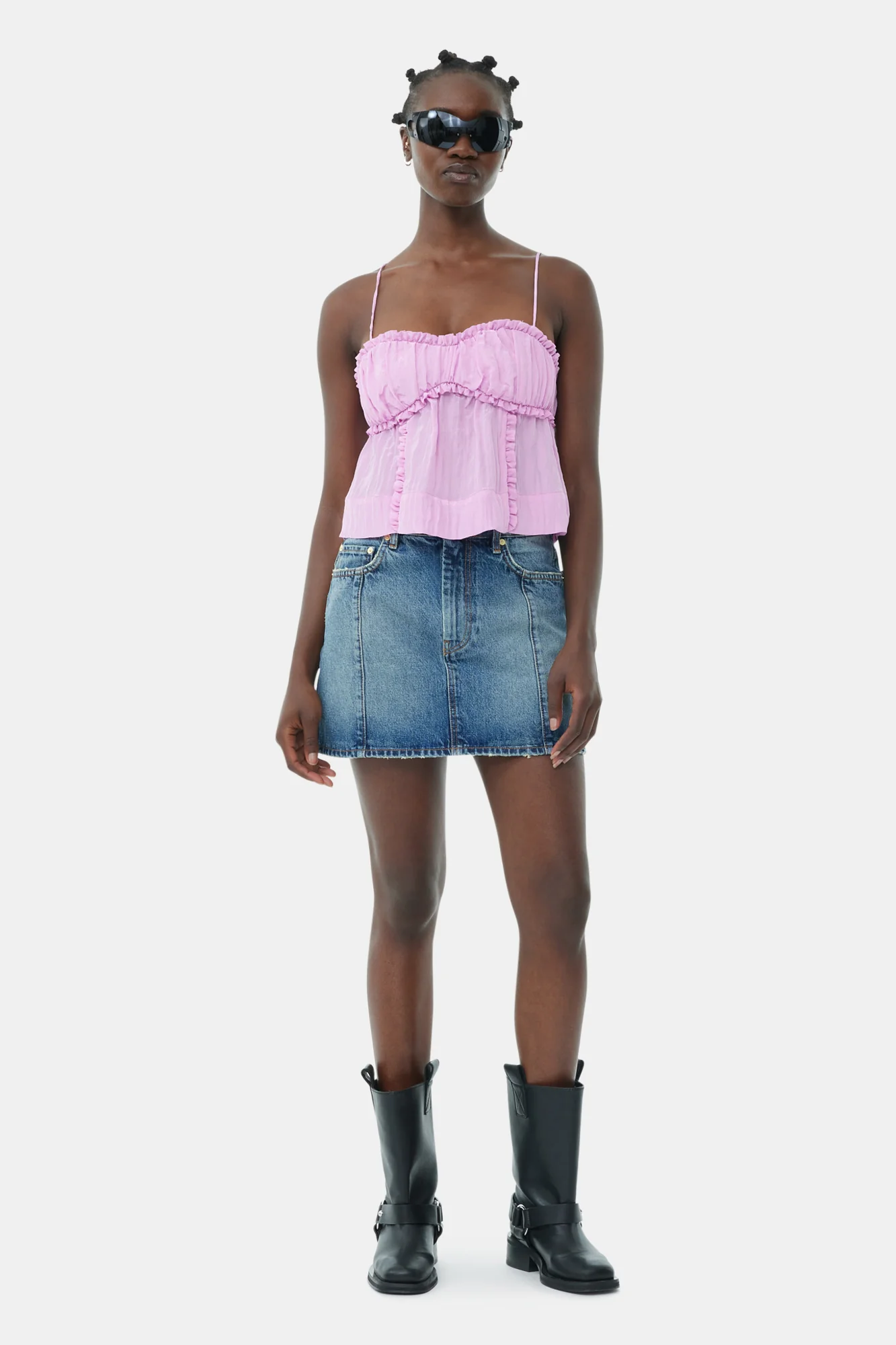 Shiny Tech Strap Top | Lilac Sachet - Image 3