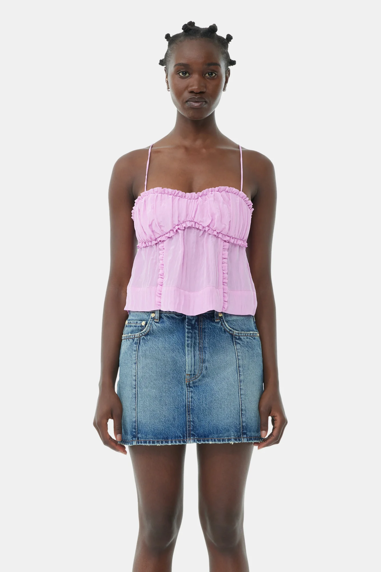 Shiny Tech Strap Top | Lilac Sachet - Image 4