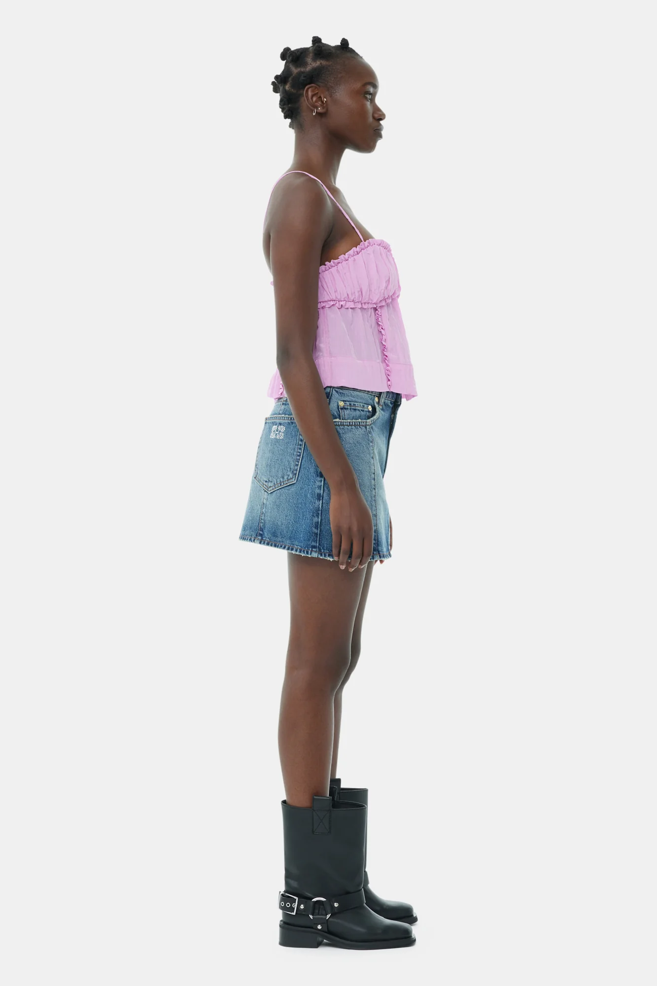 Shiny Tech Strap Top | Lilac Sachet - Image 5