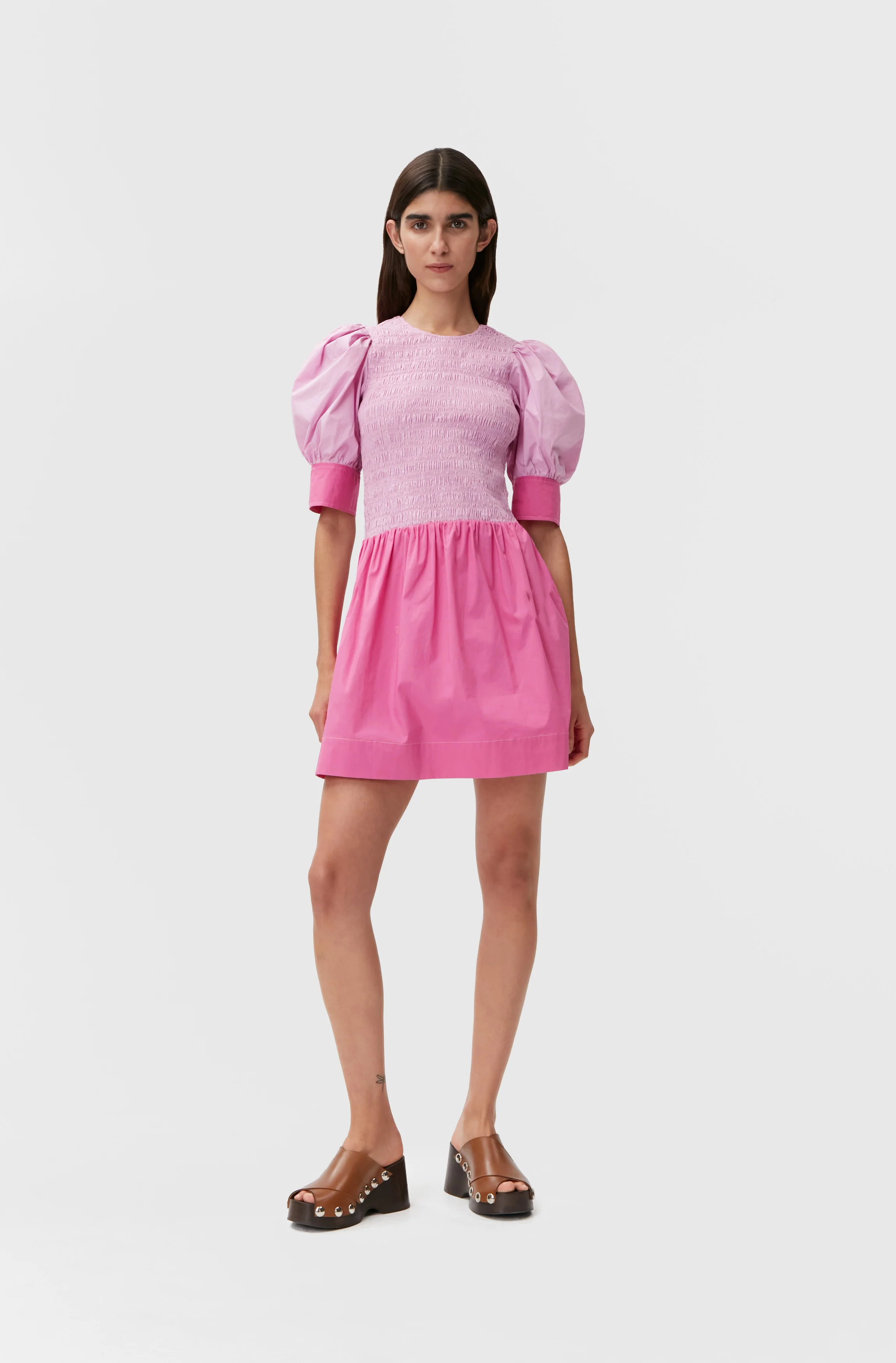Shirred Mini Dress | Phlox Pink - Image 3