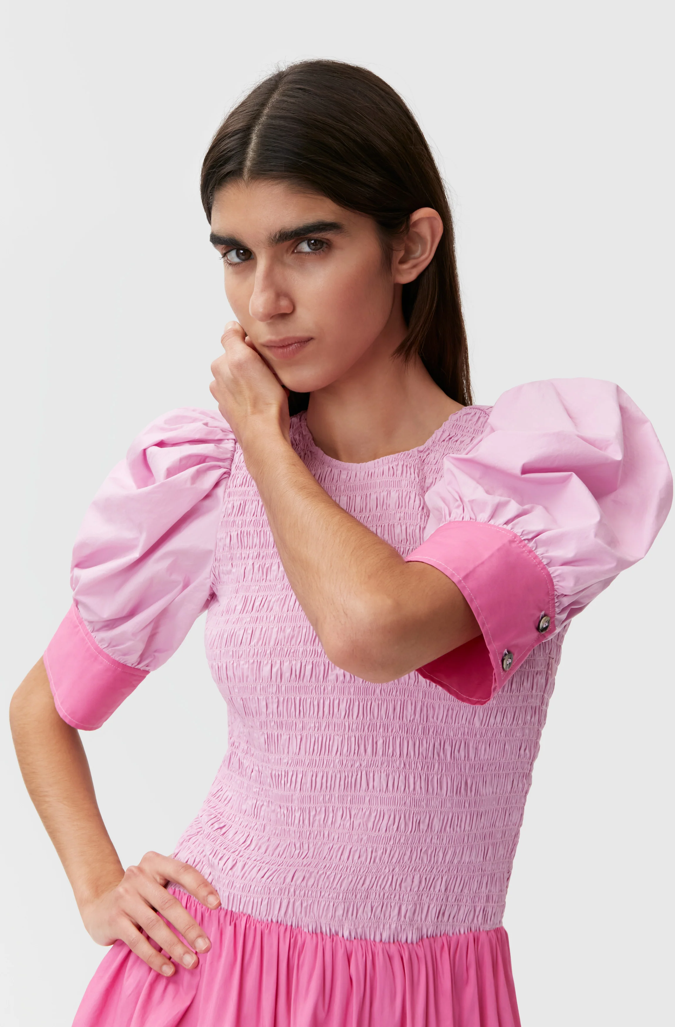 Shirred Mini Dress | Phlox Pink - Image 6