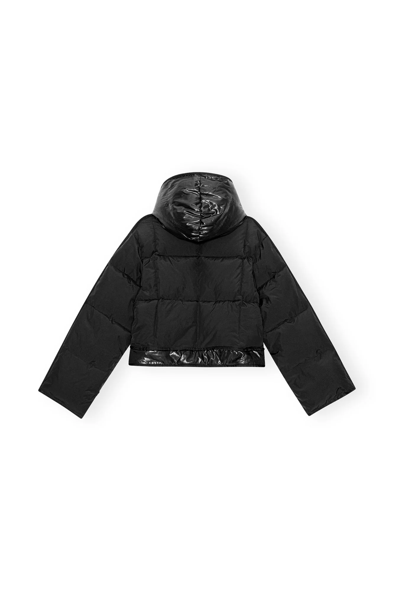 Short Hooded Puffer Jacket | Black - Image 2