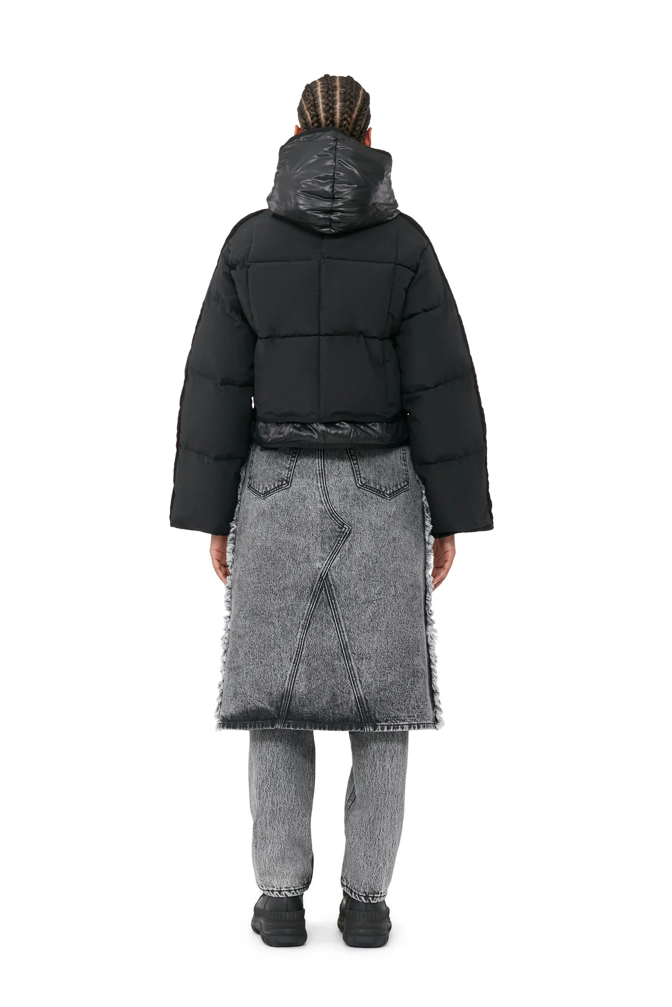 Short Hooded Puffer Jacket | Black - Image 5