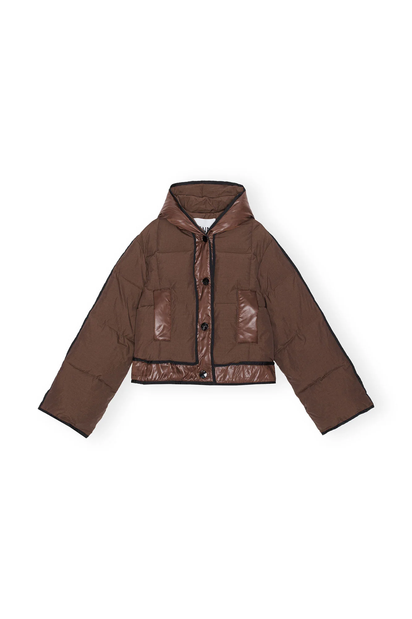 Short Hooded Puffer Jacket | Shaved Chocolate