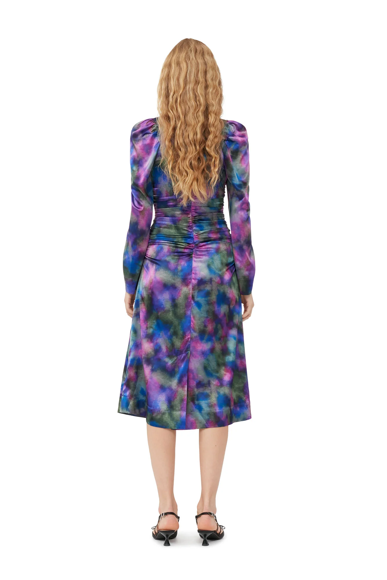 Silk Satin O-Neck Midi Dress | Simply Purple - Image 5