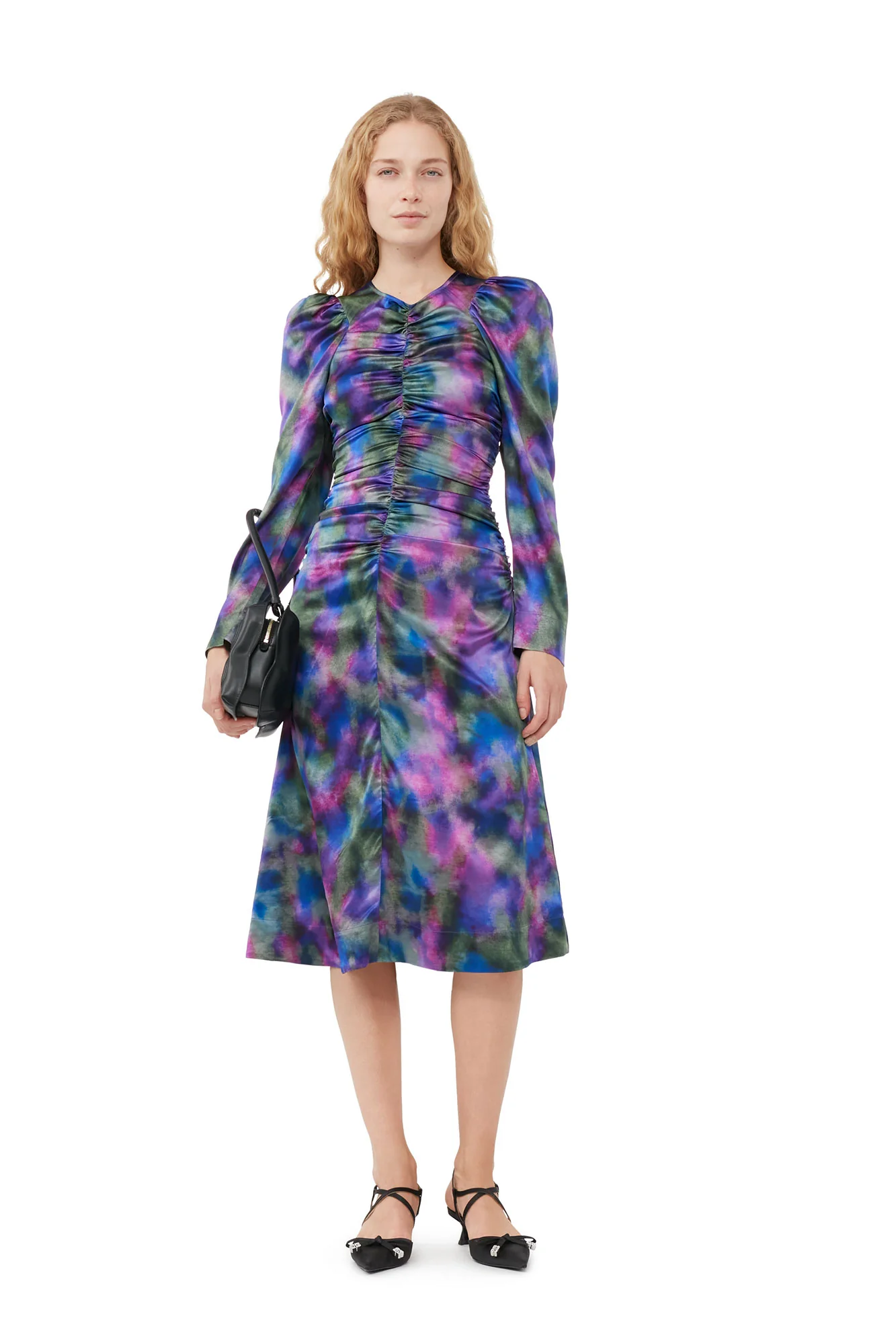 Silk Satin O-Neck Midi Dress | Simply Purple - Image 7