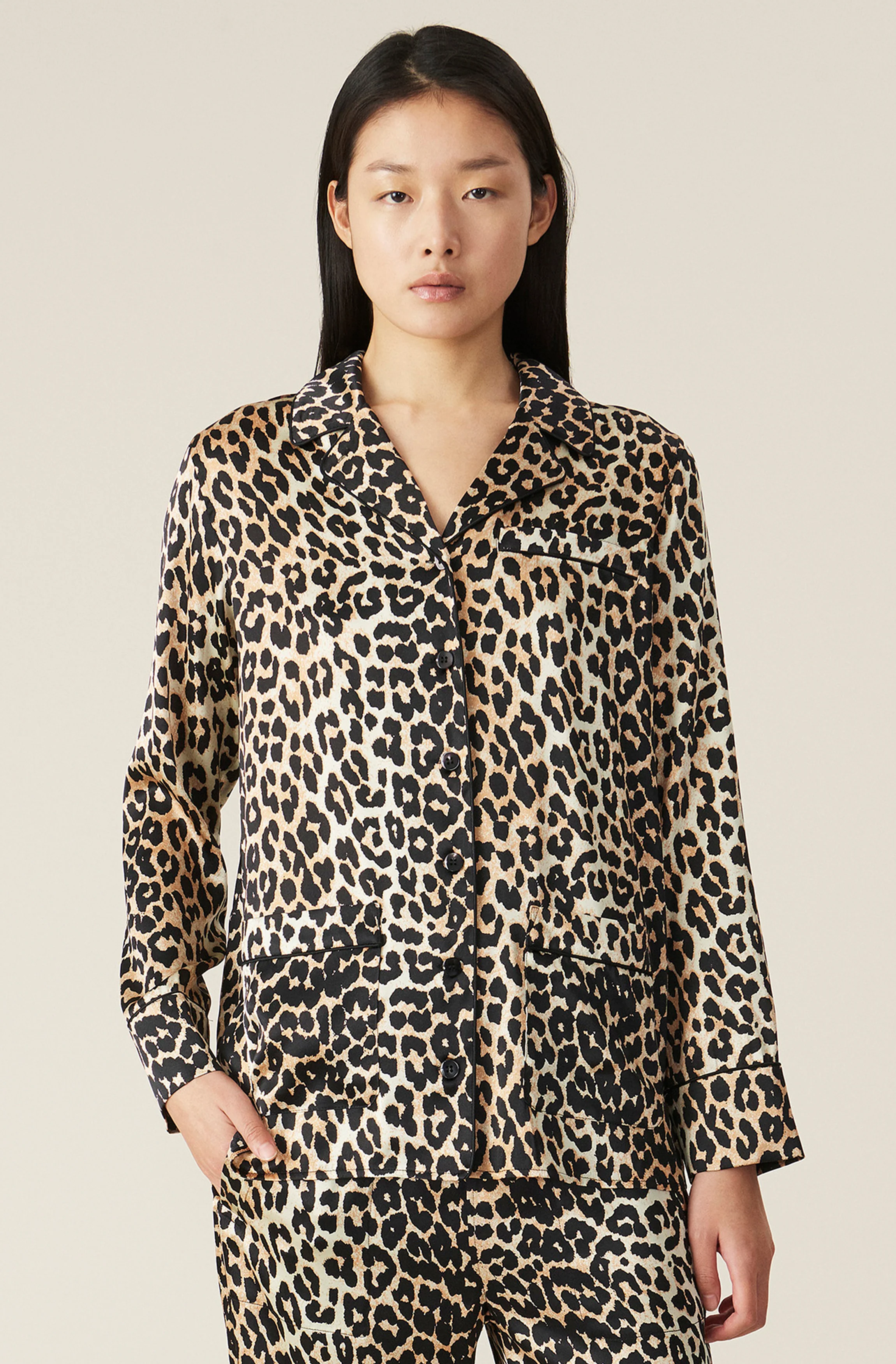 Silk Satin Shirt | Leopard - Image 2