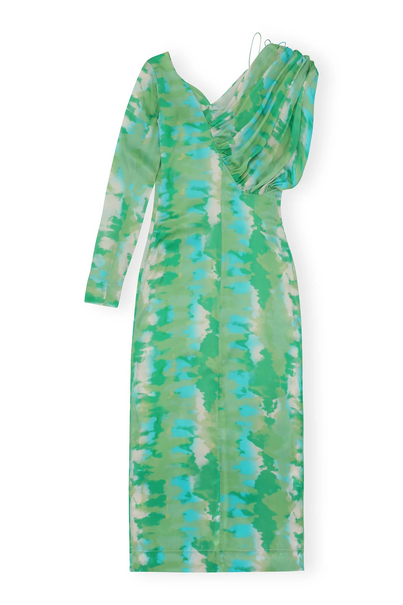 Silk Stretch Satin Maxi Dress | Lily Green - Image 2