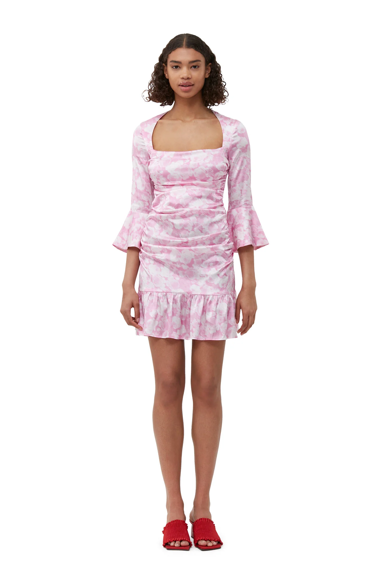 Silk Stretch Satin Mini Dress | Bonbon - Image 3