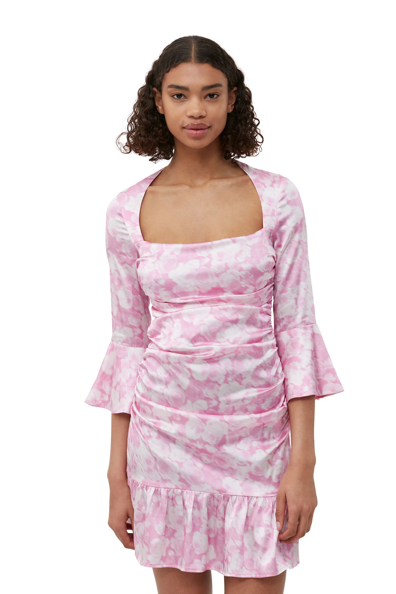 Silk Stretch Satin Mini Dress | Bonbon - Image 6