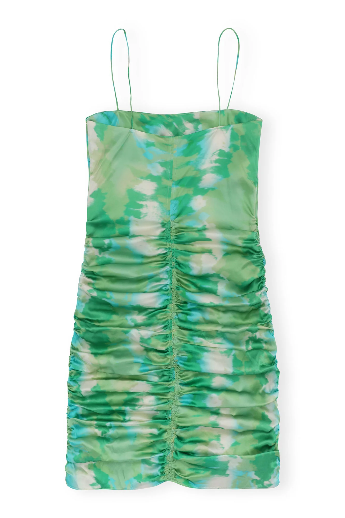 Silk Stretch Satin Mini Dress | Lily Green - Image 2