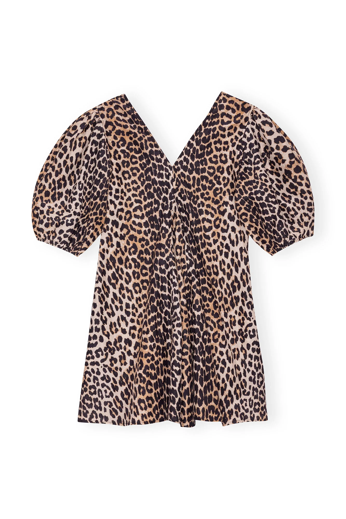 Silk V-Neck Mini Dress | Leopard - Image 2