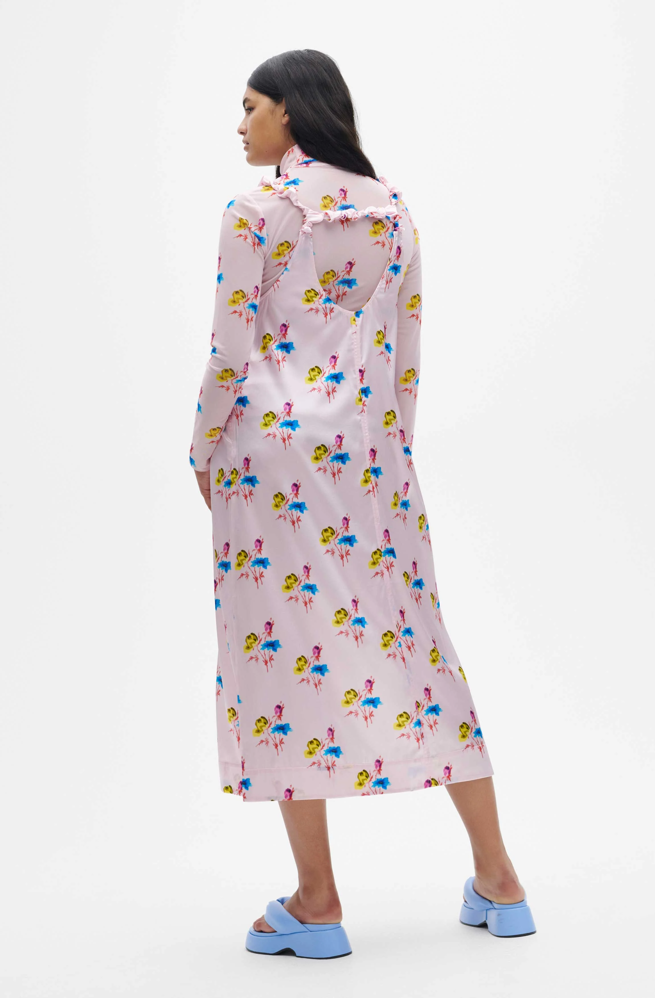 Slip Midi Dress | Floral Light Lilac - Image 4