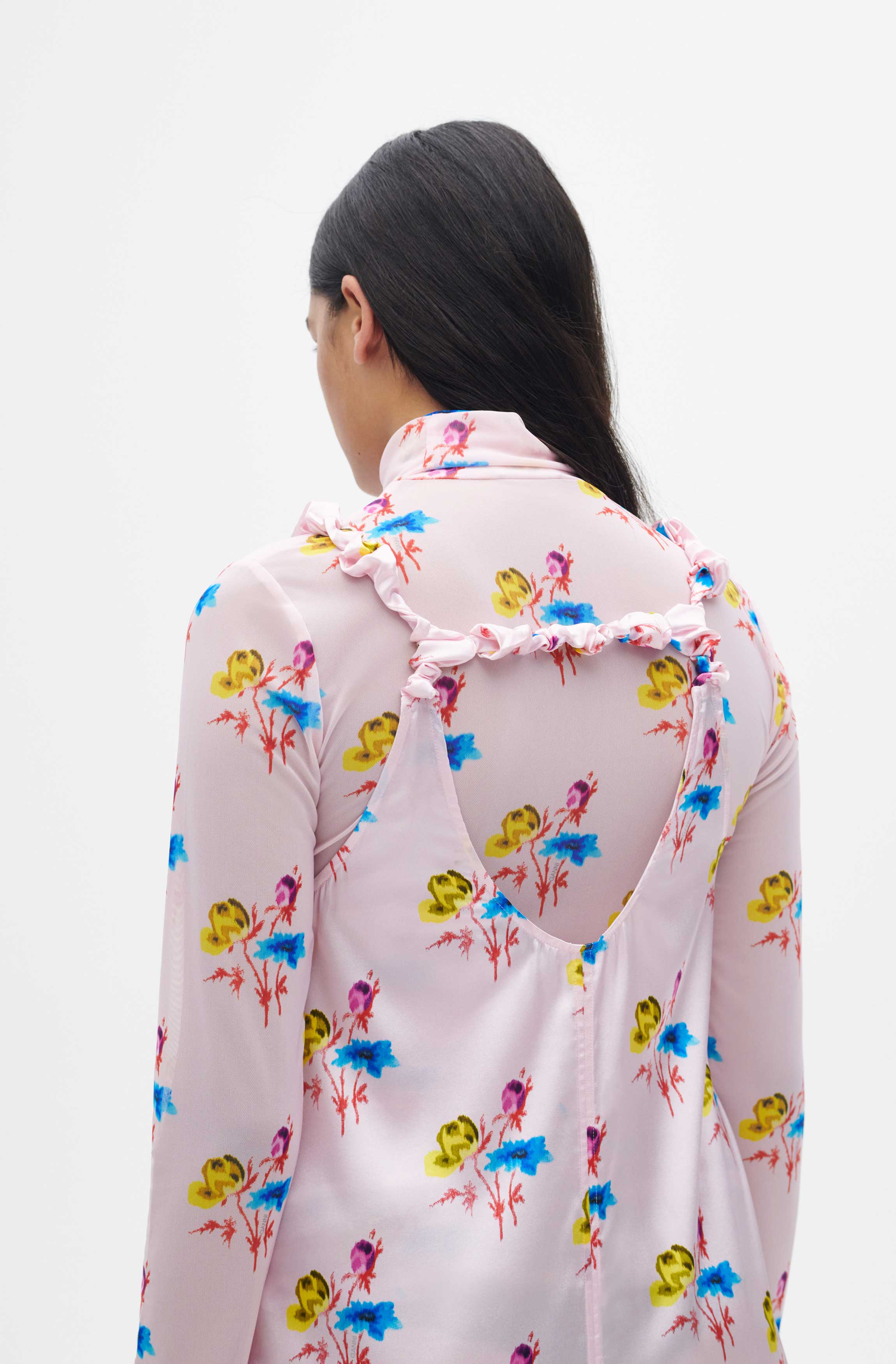 Slip Midi Dress | Floral Light Lilac - Image 5