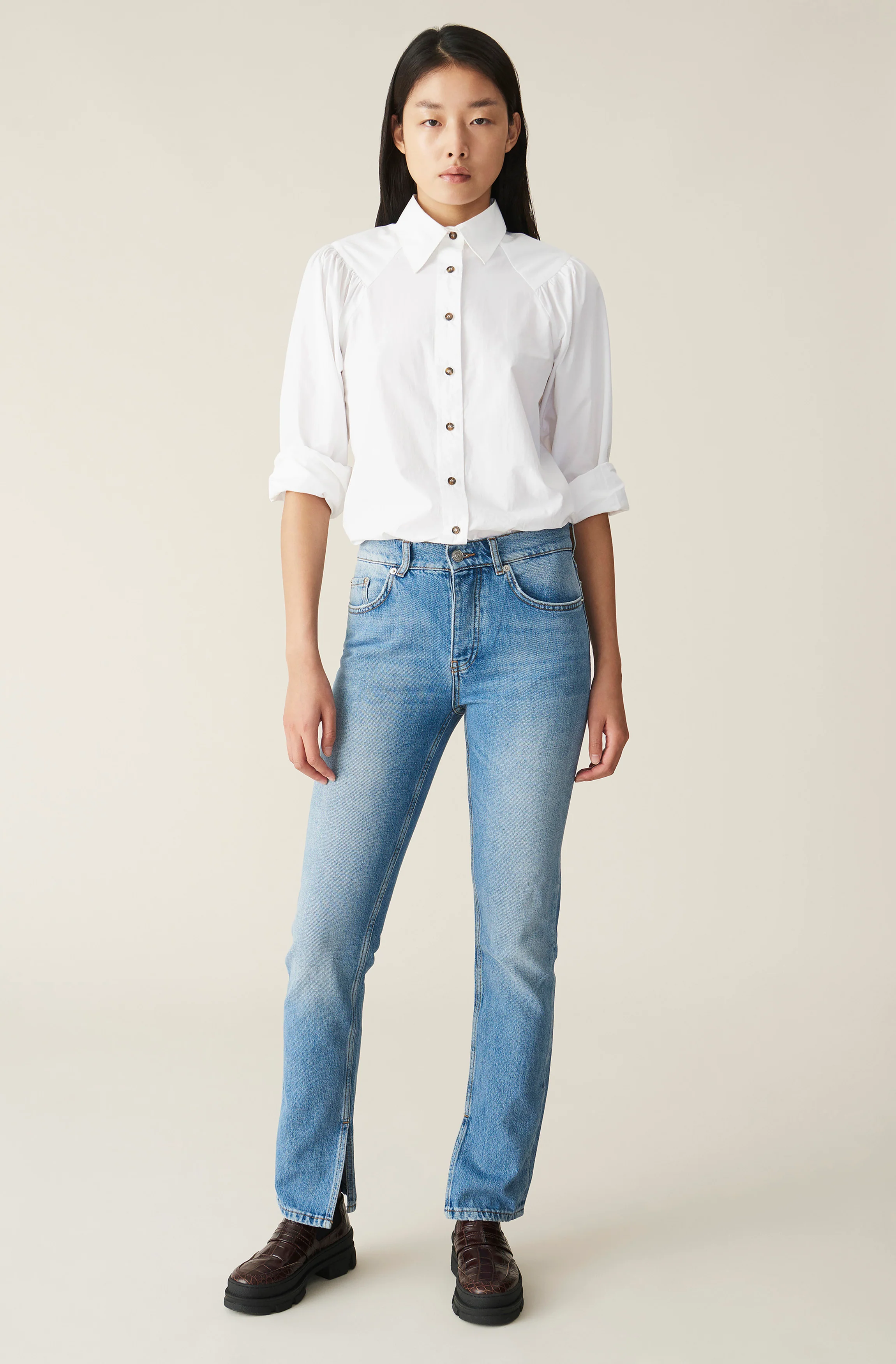 Slit Jeans | Bleached Denim - Image 2