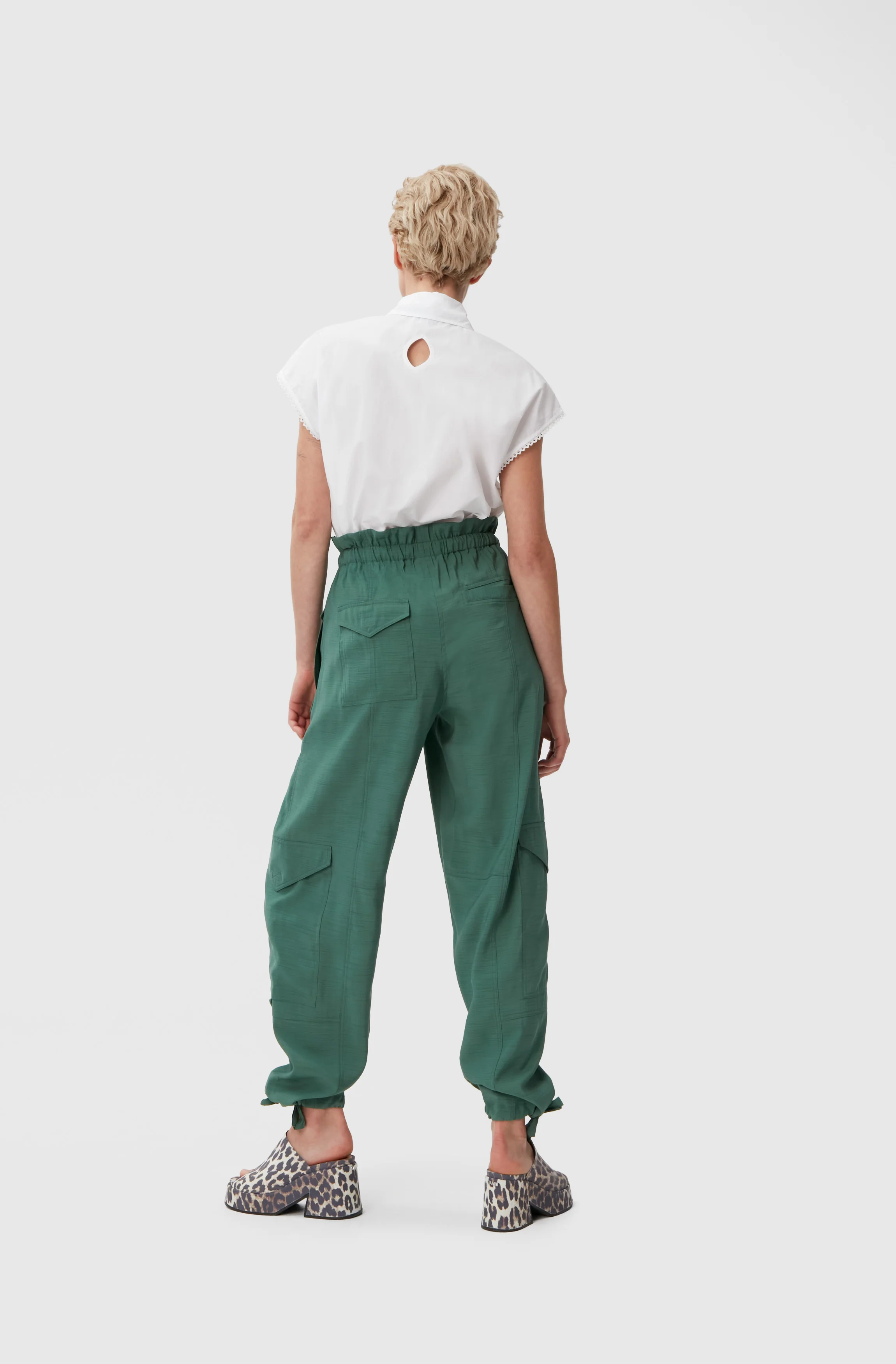 Slub Cargo Trousers | Myrtle - Image 4