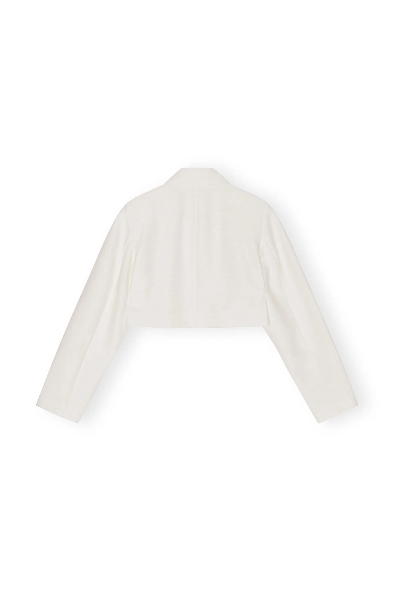 Slub Linen Cropped Blazer | Egret - Image 2