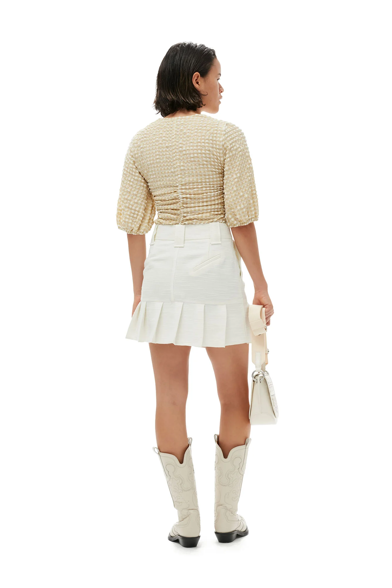 Slub Linen Mini Skirt | Egret - Image 9