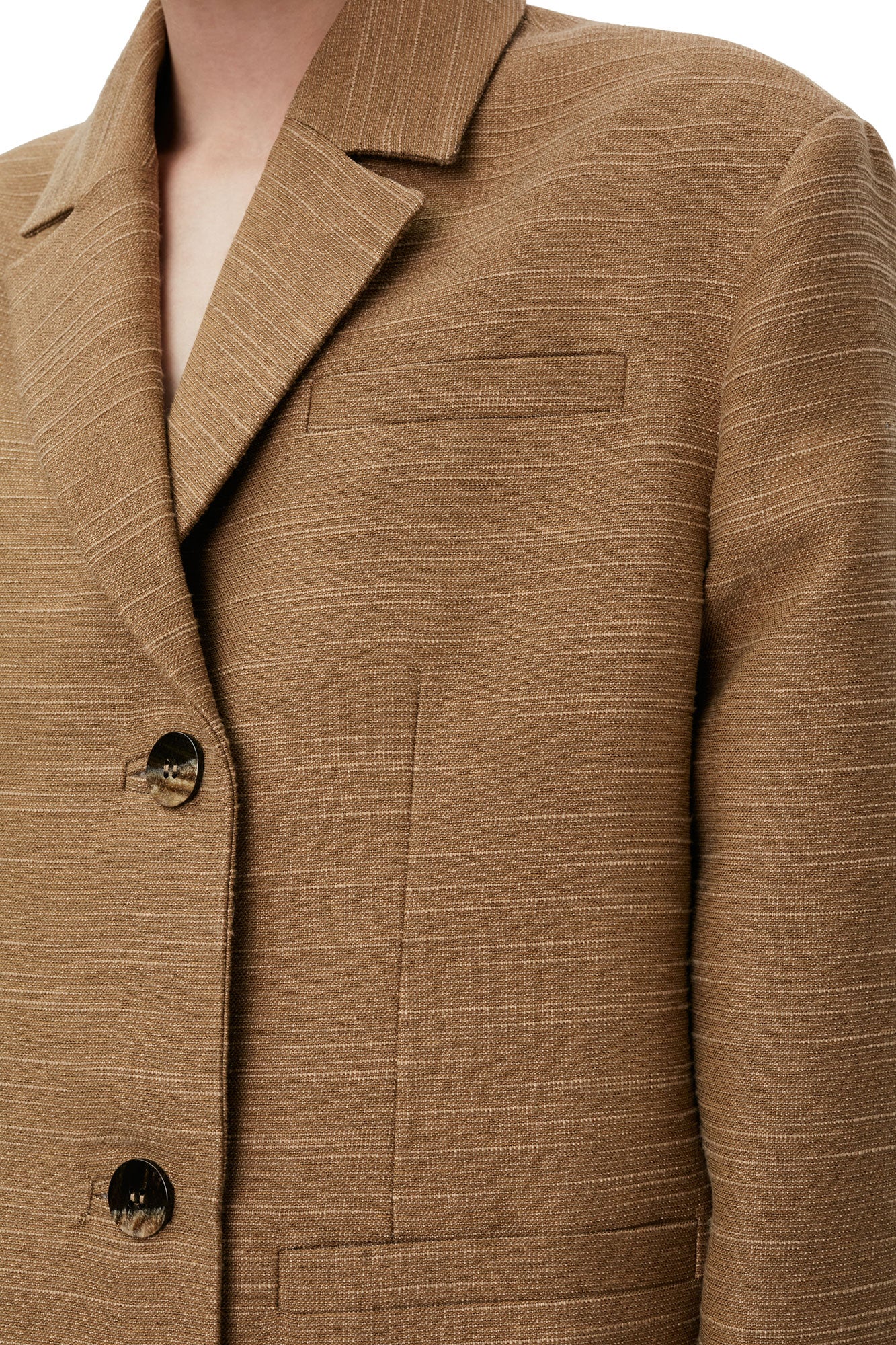 Slub Linen Oversized Blazer | Petrified Oak - Image 6