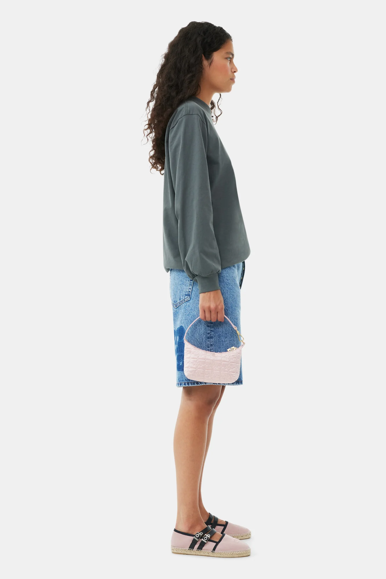 Small Butterfly Pouch Satin Bag | Powder - Image 5