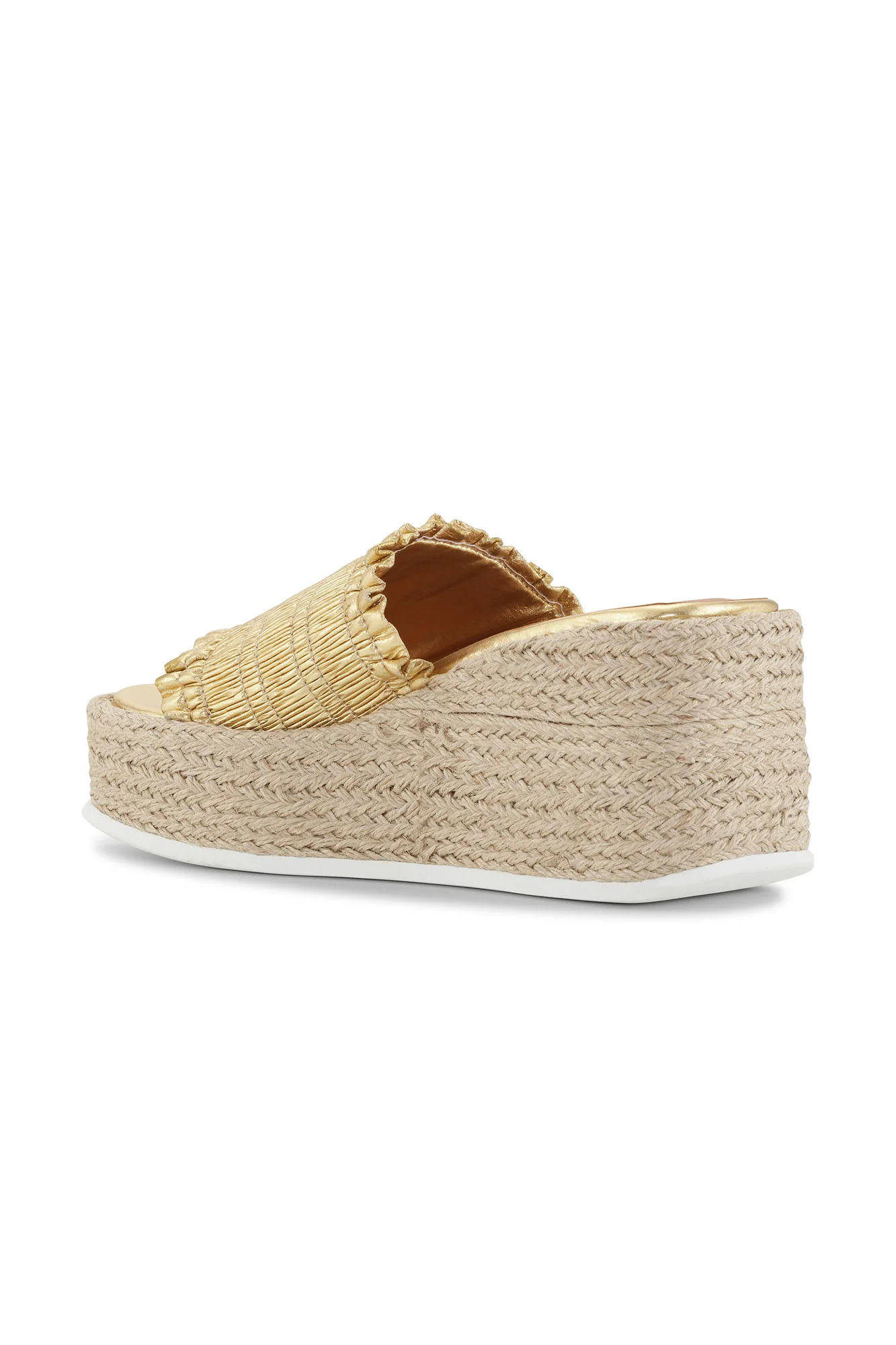 Smock Espadrille Wedge Sandals | Gold - Image 2