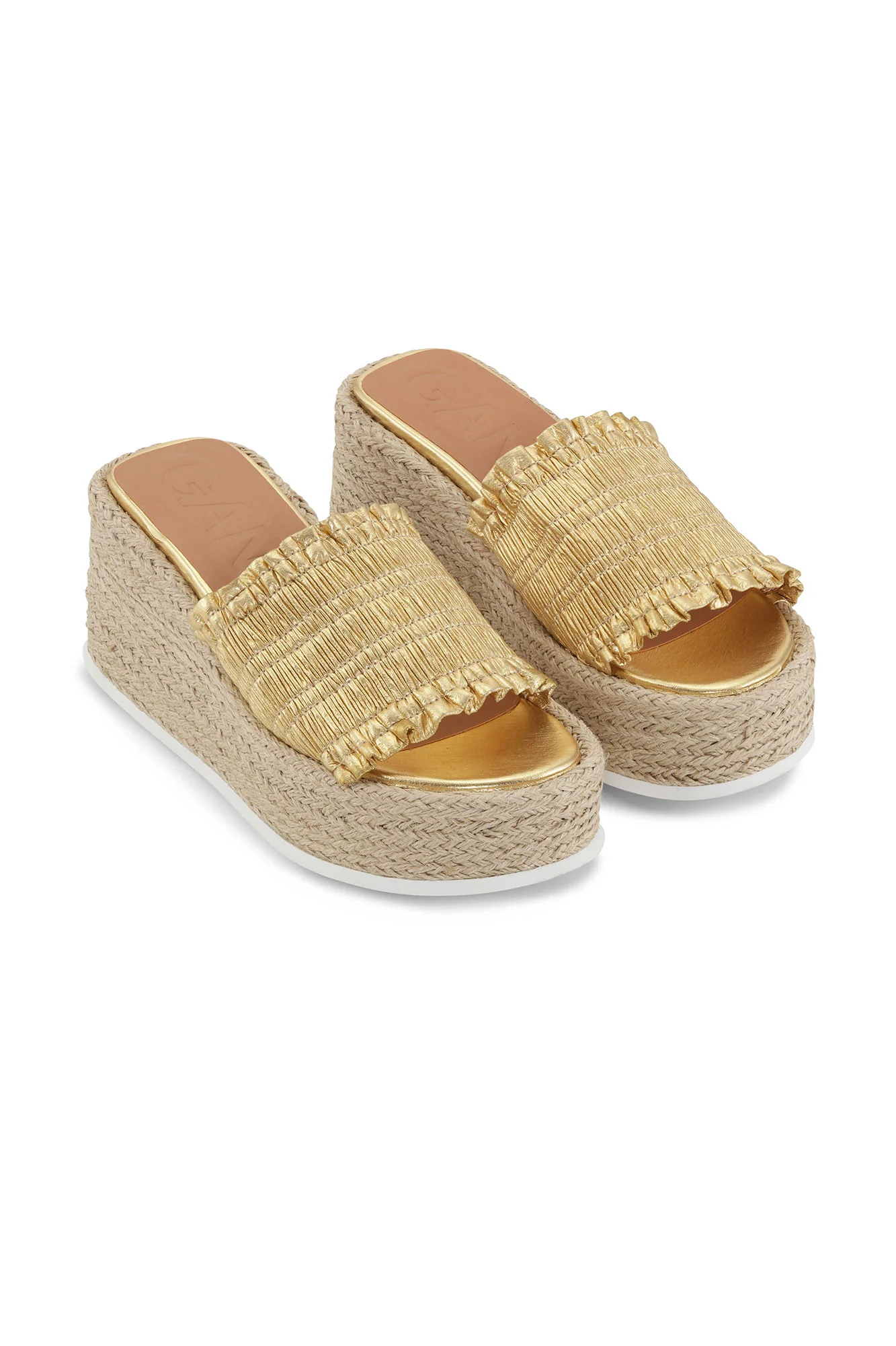 Smock Espadrille Wedge Sandals | Gold - Image 3