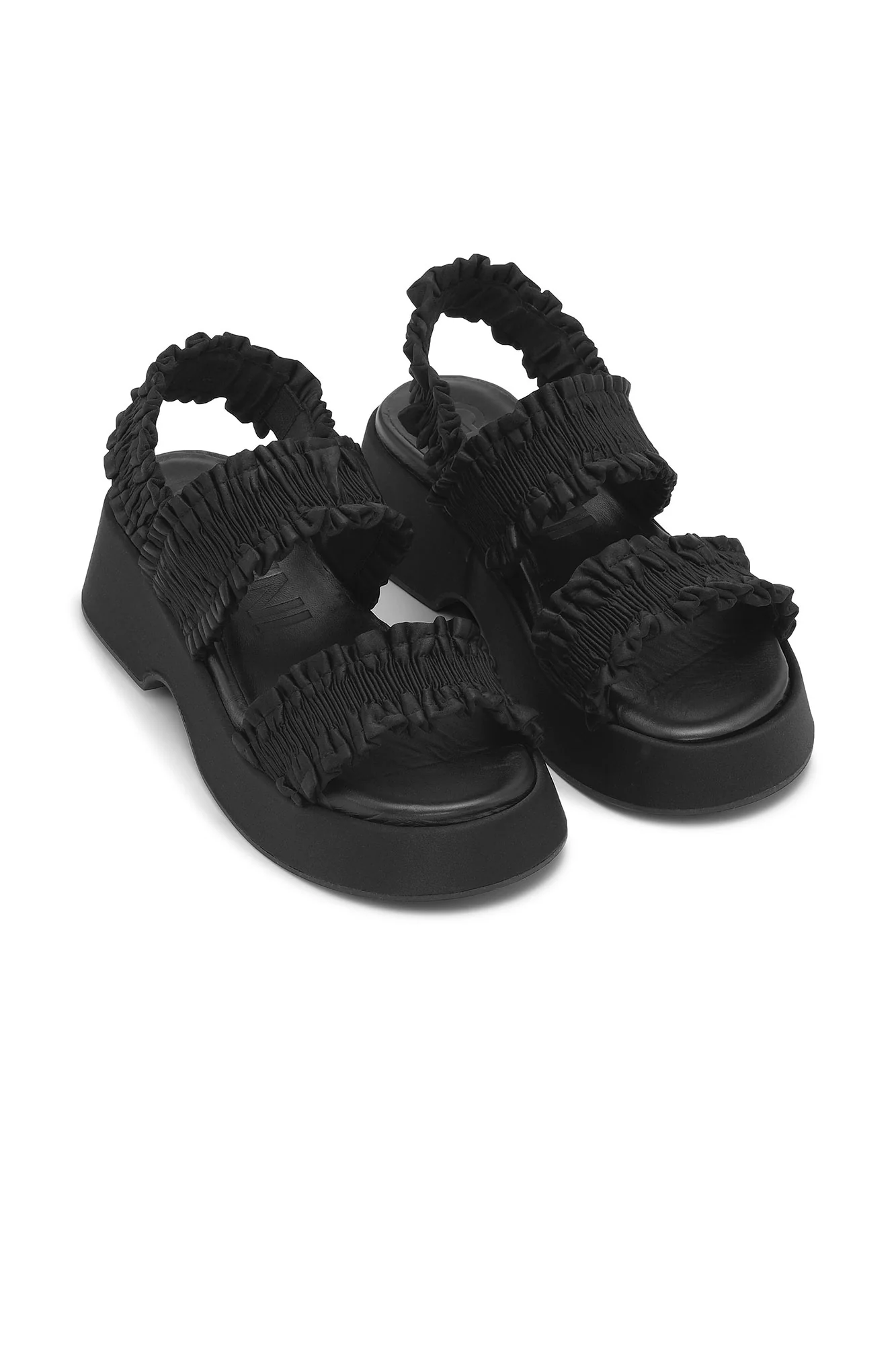 Smock Flatform Sandals | Black - Image 3