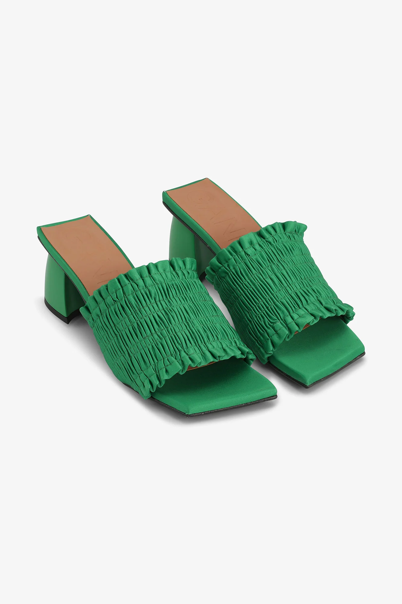 Smock Kitten Heel Mules | Kelly Green - Image 4