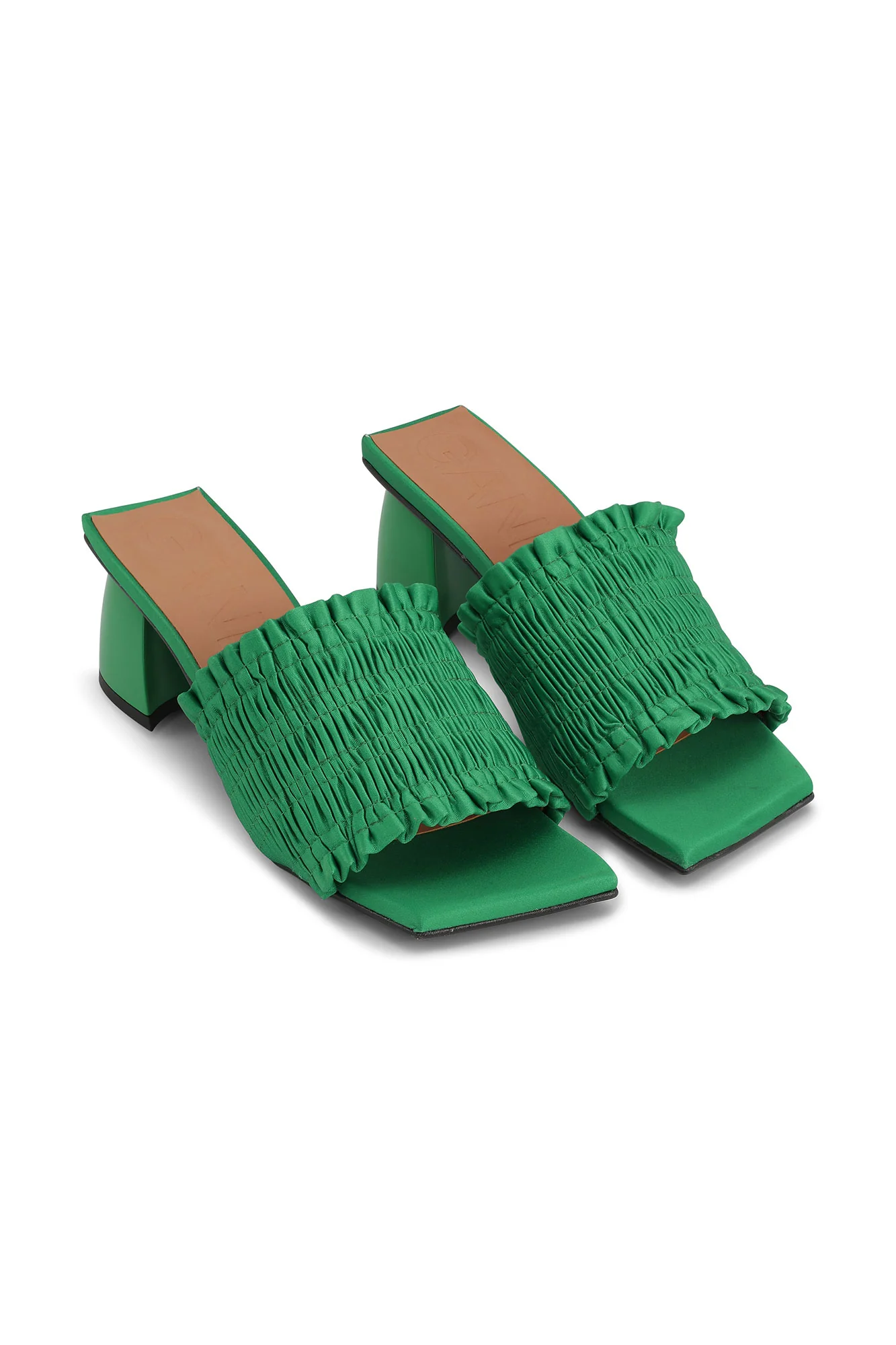 Smock Kitten Heel Mules | Kelly Green - Image 5