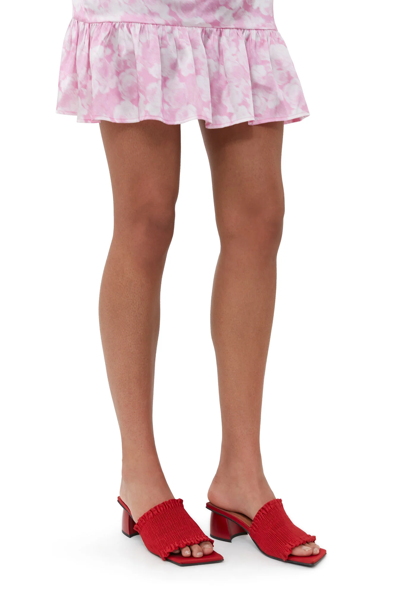 Smock Kitten Heel Mules | Racing Red - Image 4