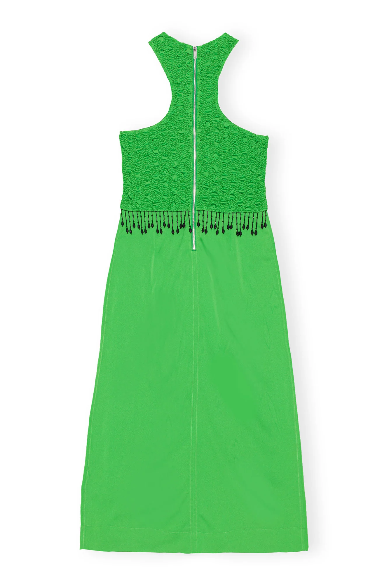 Smocked Satin Maxi Dress | Classic Green - Image 2