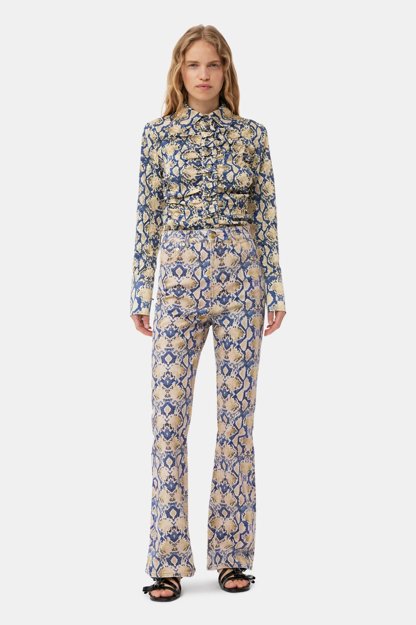 Snake Printed Iry Jeans | Safari - Image 3