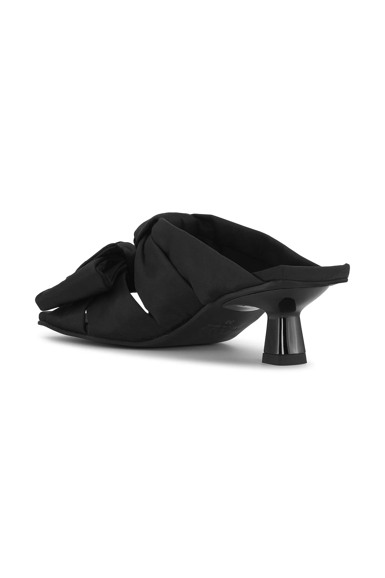 Soft Bow Kitten Heel Sandals | Black - Image 2