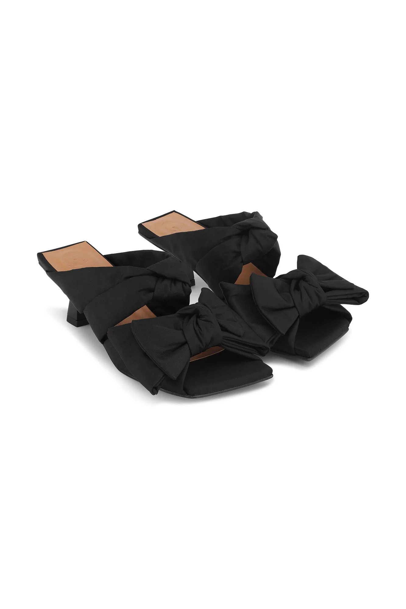 Soft Bow Kitten Heel Sandals | Black - Image 3