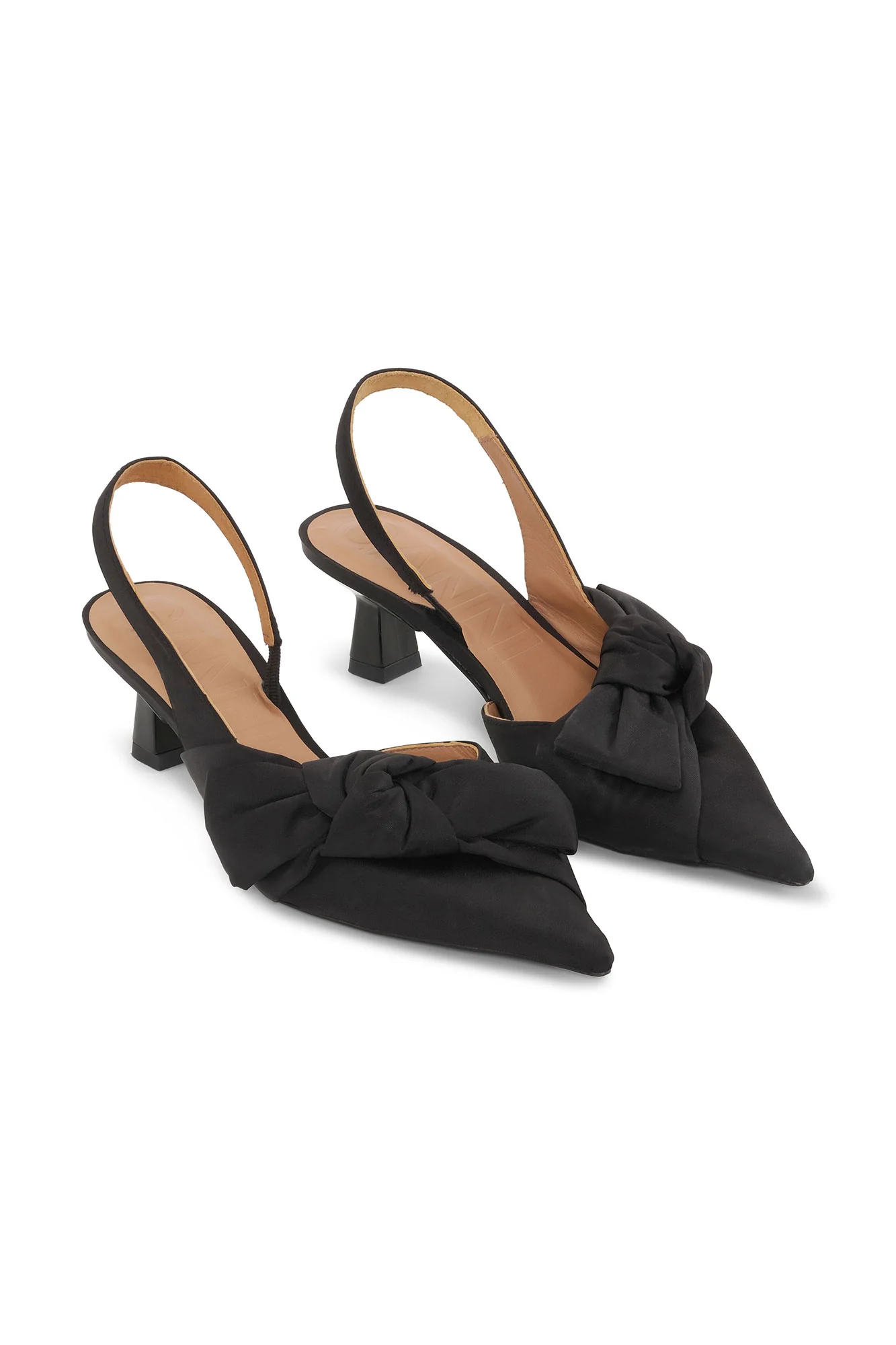 Soft Bow Slingback Pumps | Black - Image 3