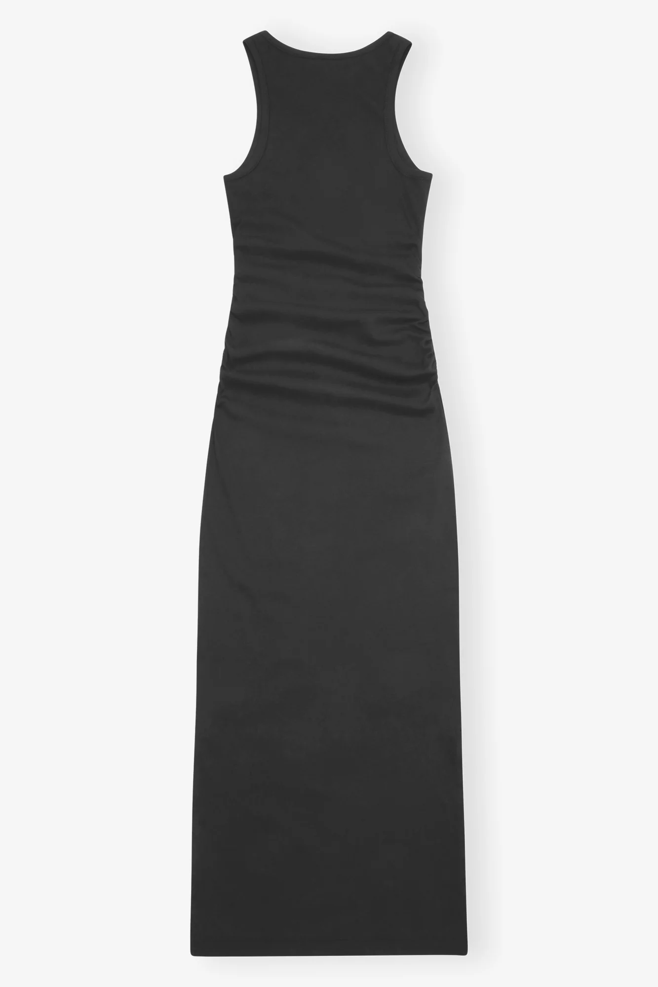 Soft Cotton Rib Tank Top Long Dress | Black - Image 2