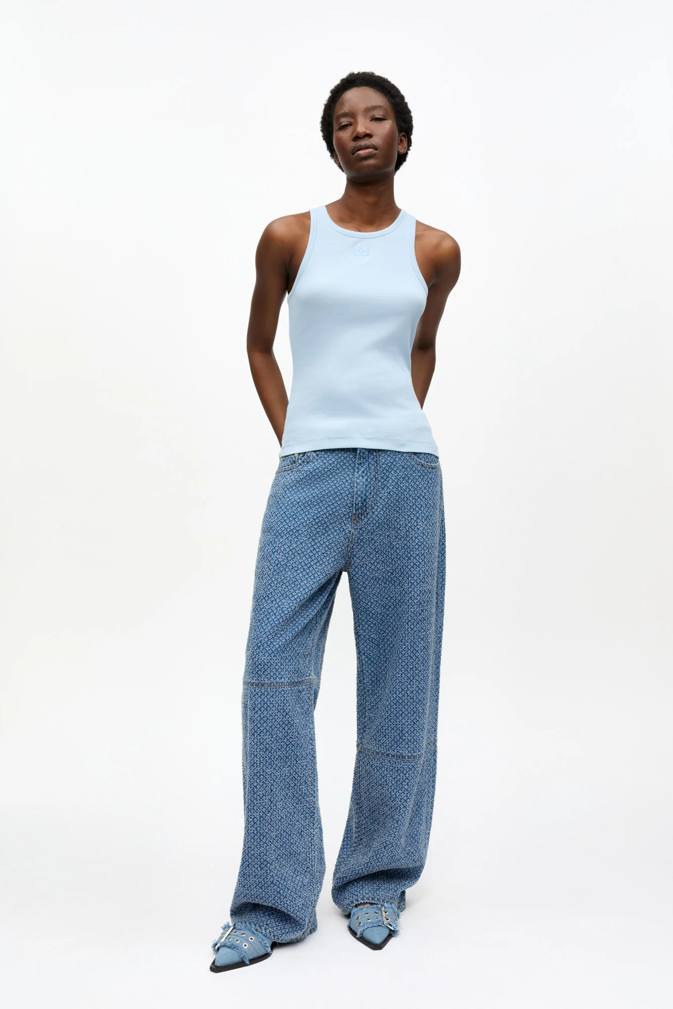 Soft Cotton Rib Tank Top | Soft Chambray - Image 4