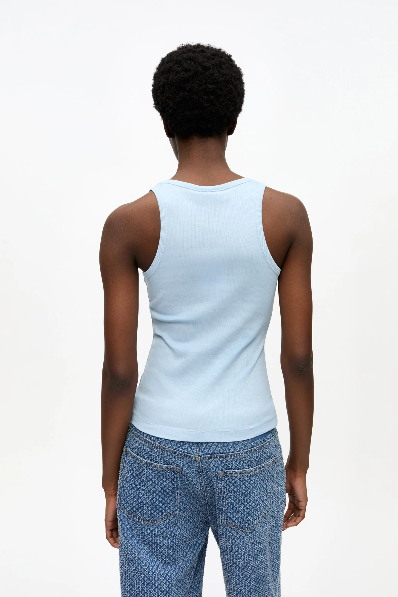 Soft Cotton Rib Tank Top | Soft Chambray - Image 5