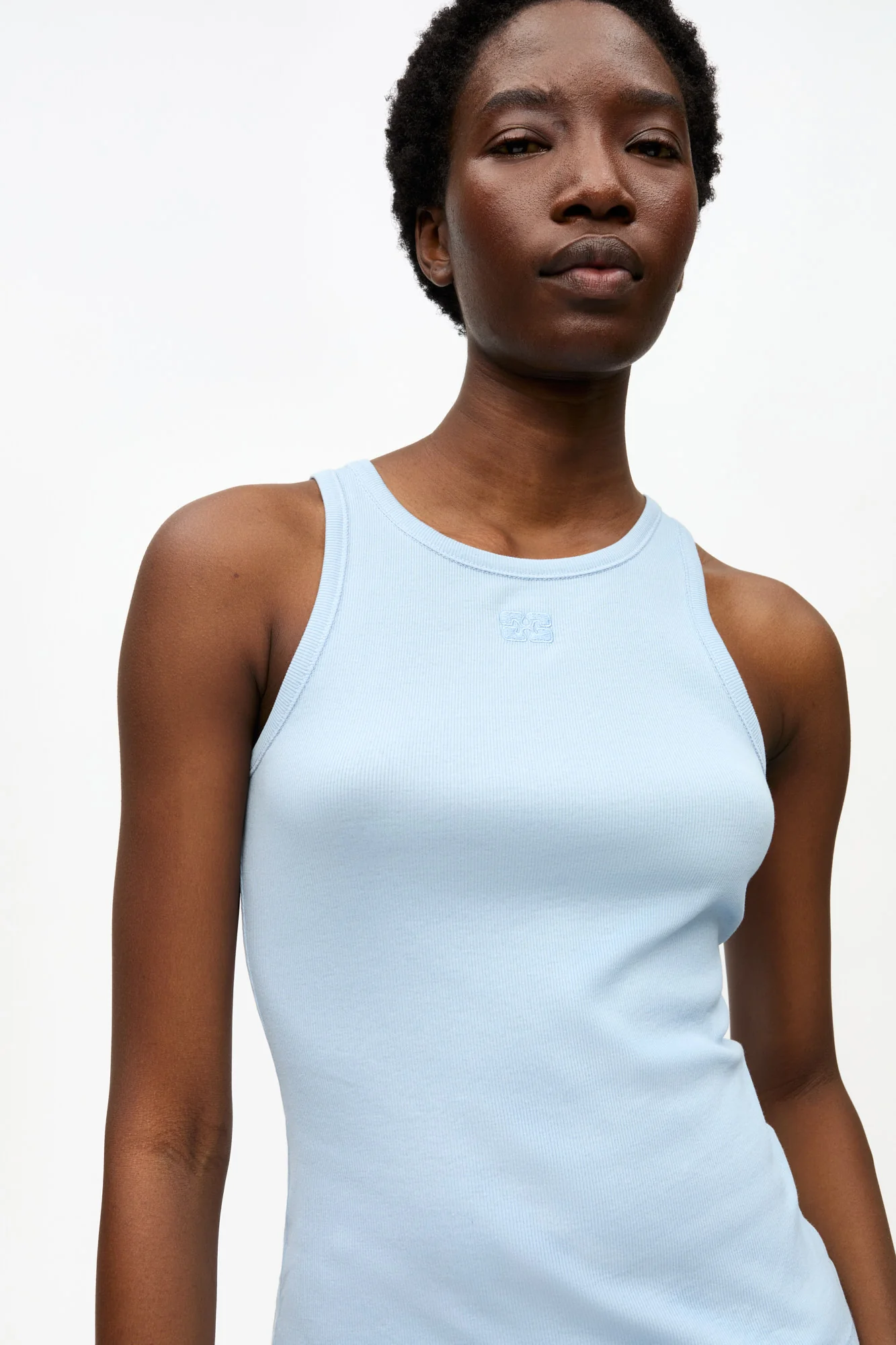 Soft Cotton Rib Tank Top | Soft Chambray - Image 6