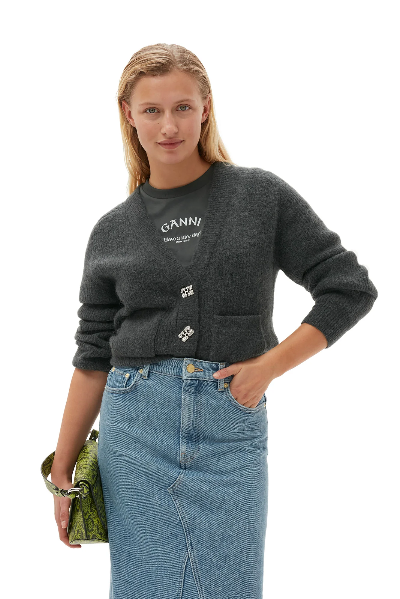 Soft Wool Cardigan | Volcanic Ash - Image 3