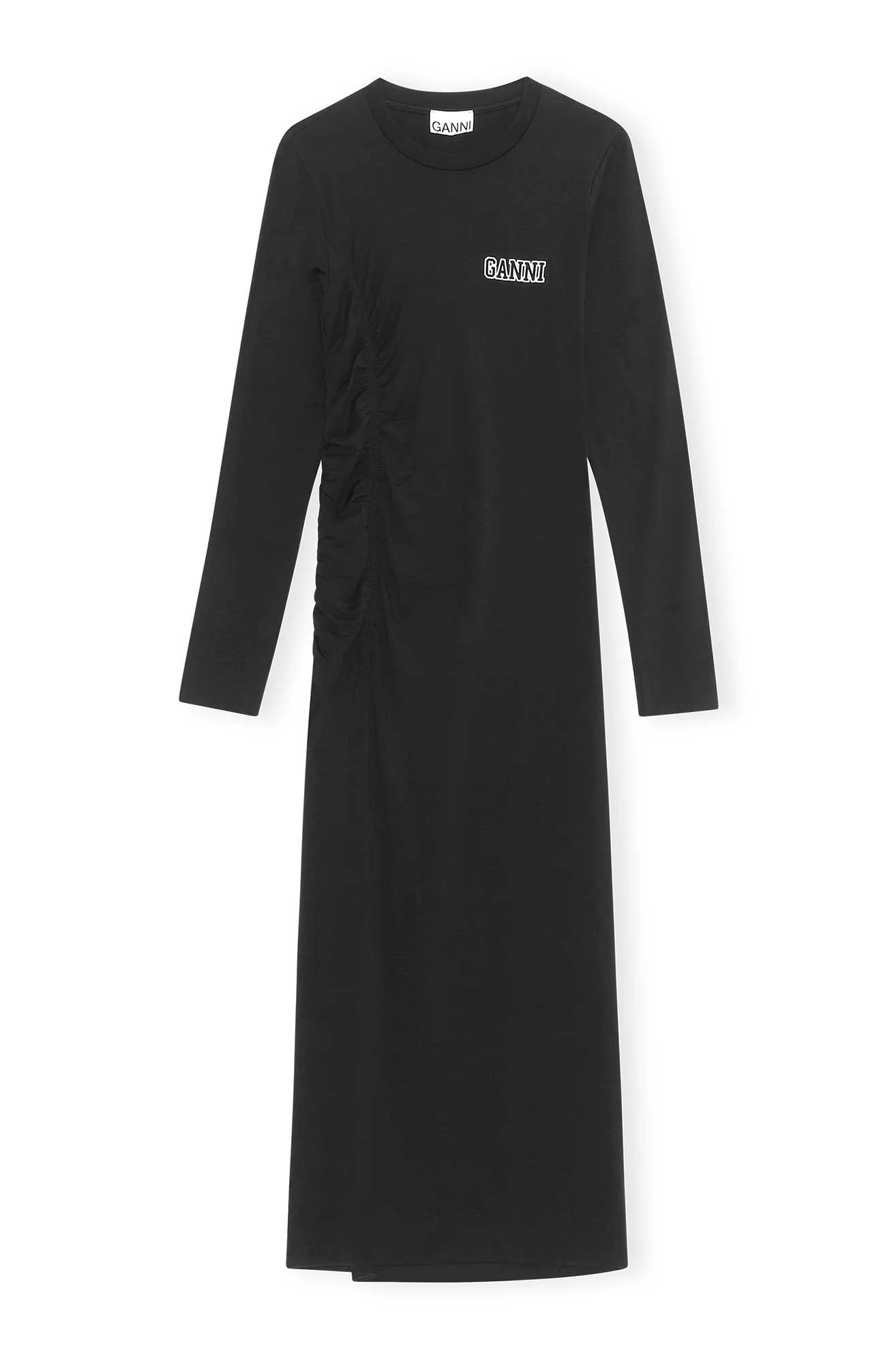 Software Light Stretch Jersey Fitted Long-Sleeve Midi Dress | Black