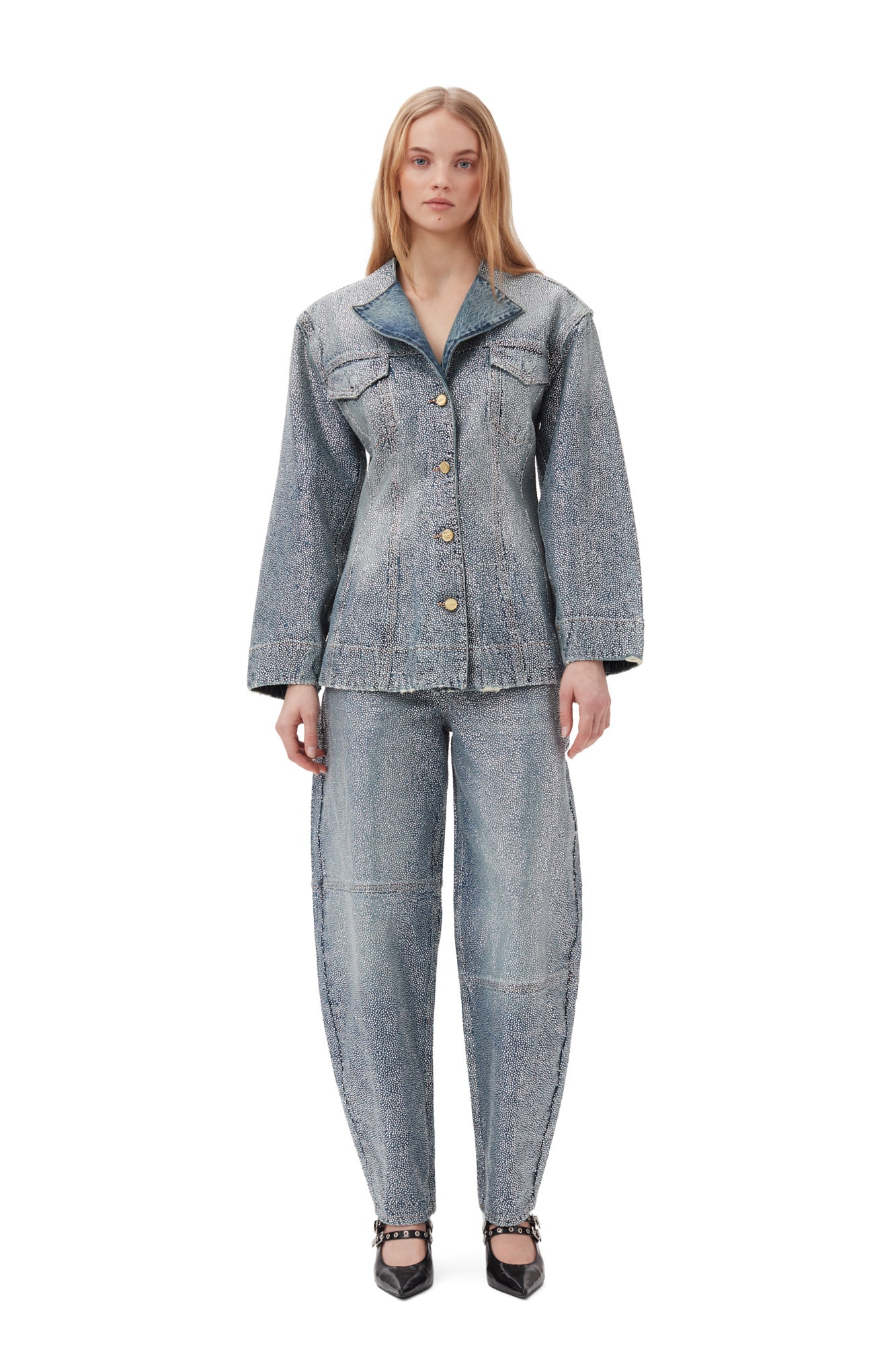 Sparkle Denim Fitted Blazer | Tint Wash - Image 4