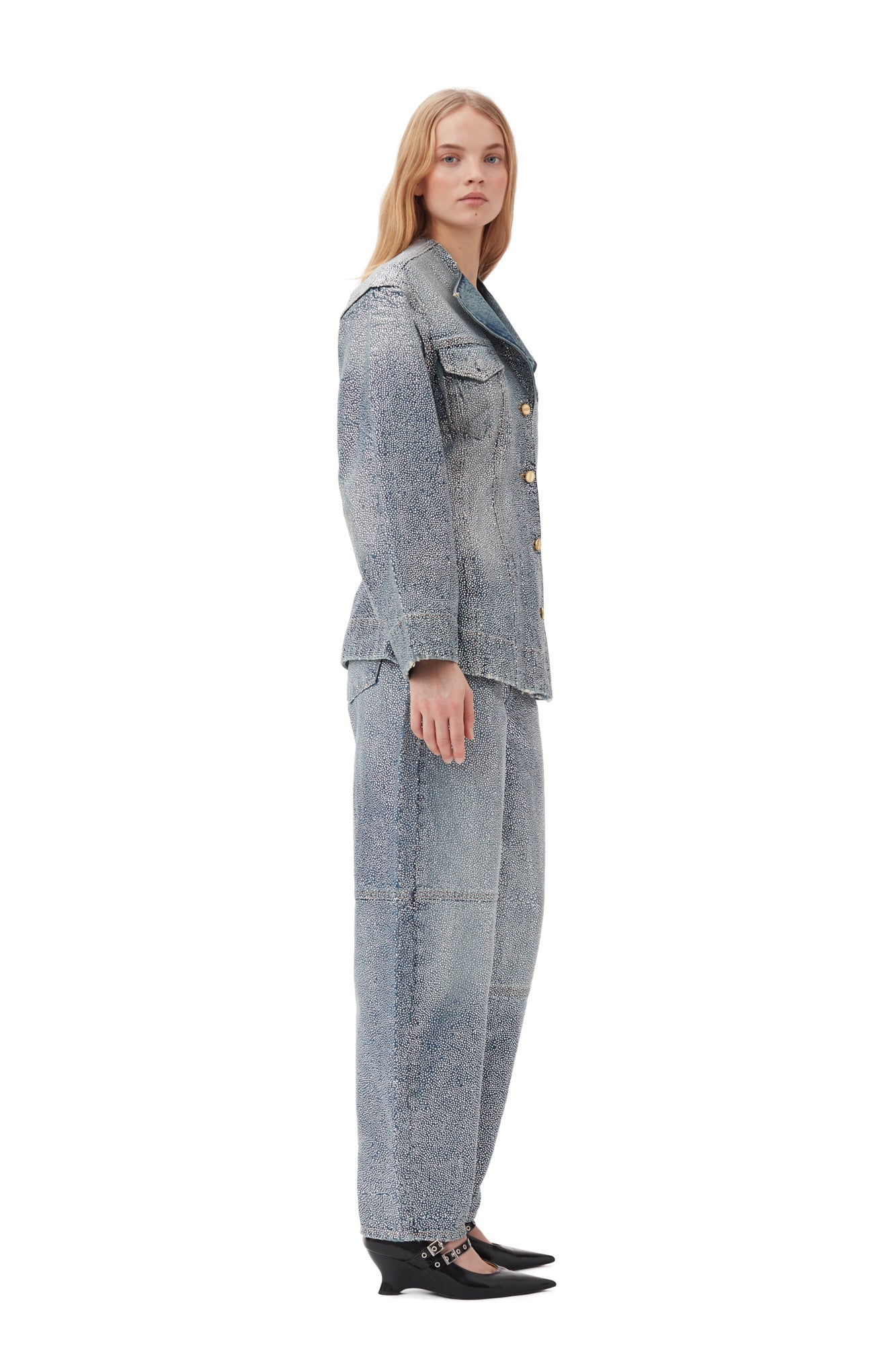 Sparkle Denim Fitted Blazer | Tint Wash - Image 5