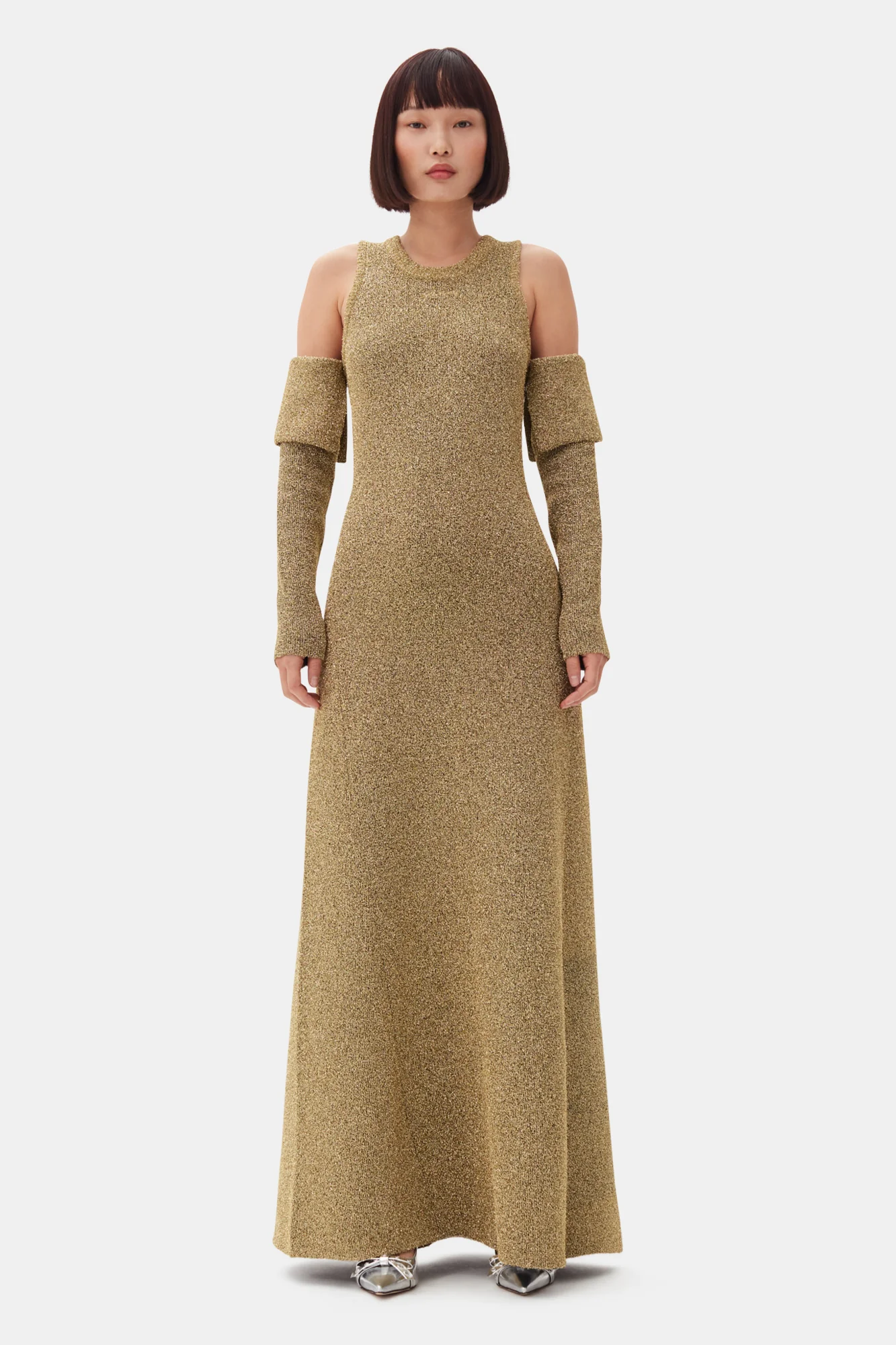 Sparkle Doubleface Maxi Dress | Gold - Image 3
