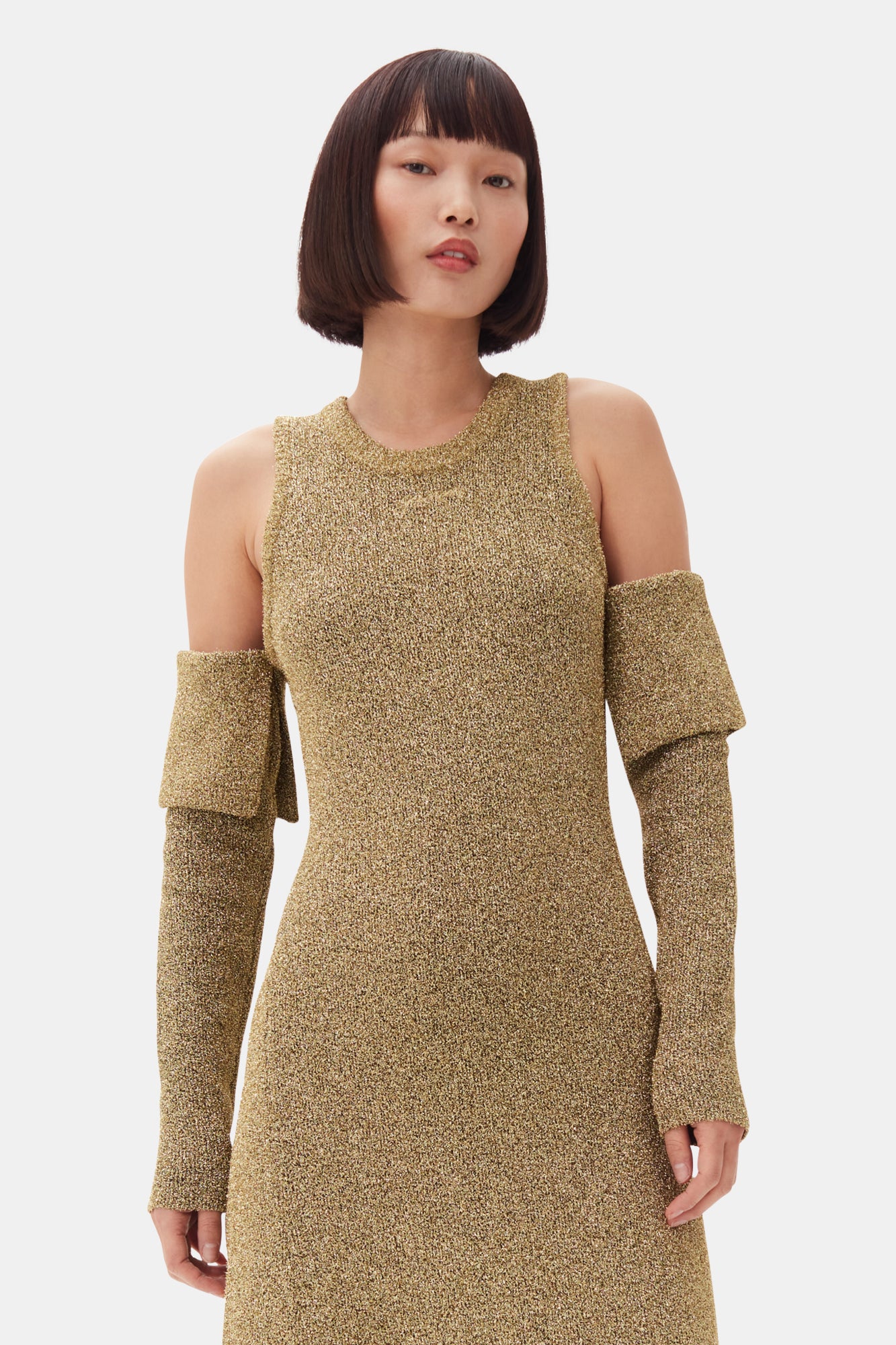 Sparkle Doubleface Maxi Dress | Gold - Image 4
