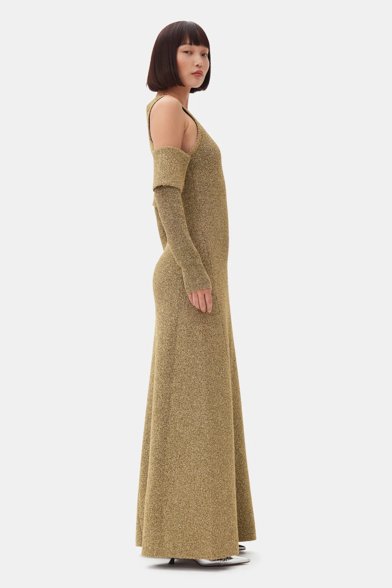 Sparkle Doubleface Maxi Dress | Gold - Image 5
