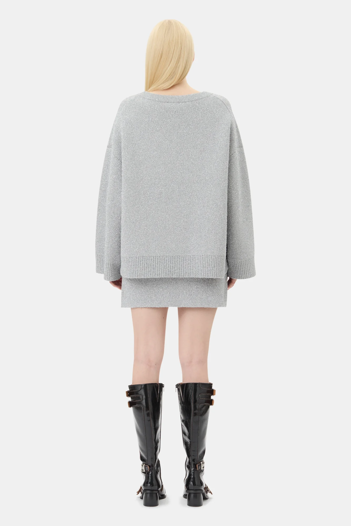 Sparkle Doubleface O-Neck | Silver - Image 6