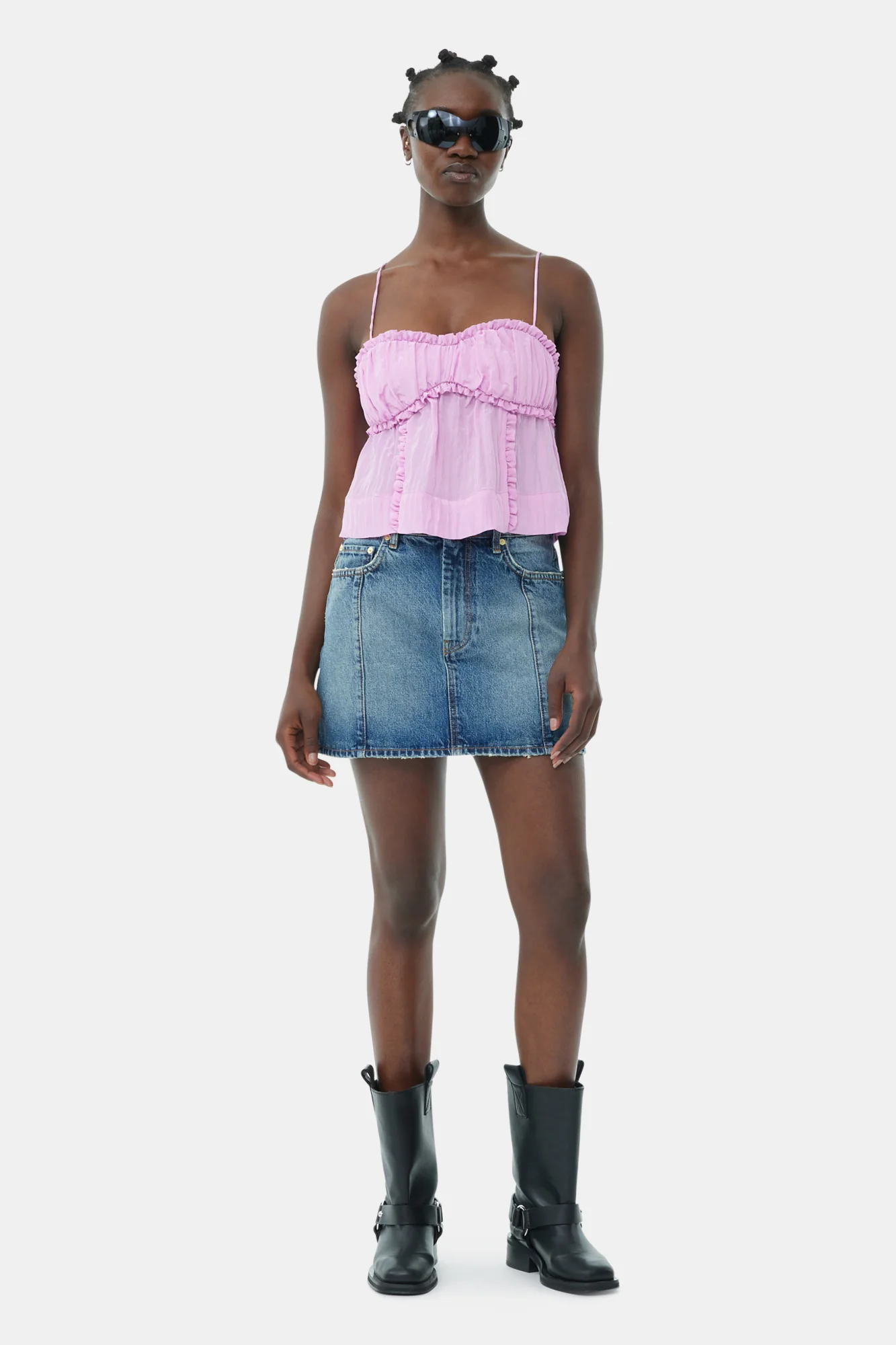 Sparkle Logo Denim Mini Skirt | Tint Wash - Image 3