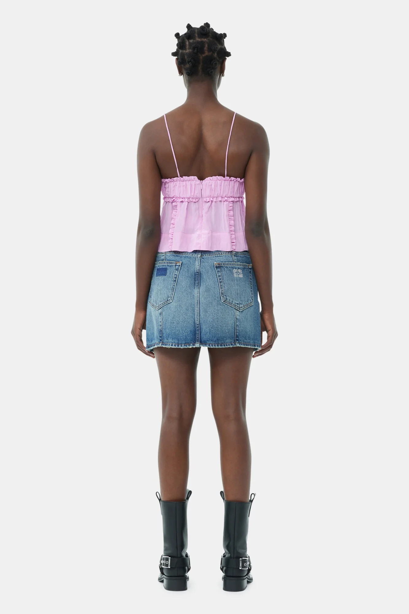Sparkle Logo Denim Mini Skirt | Tint Wash - Image 6